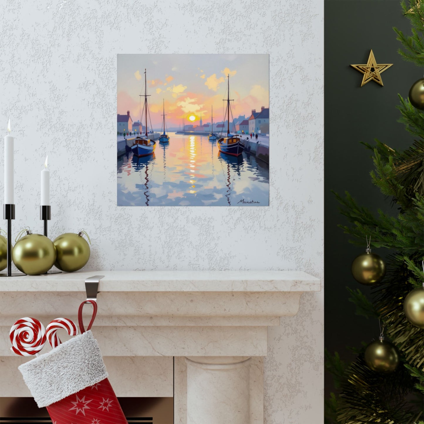 Watercolour Harbour Poster