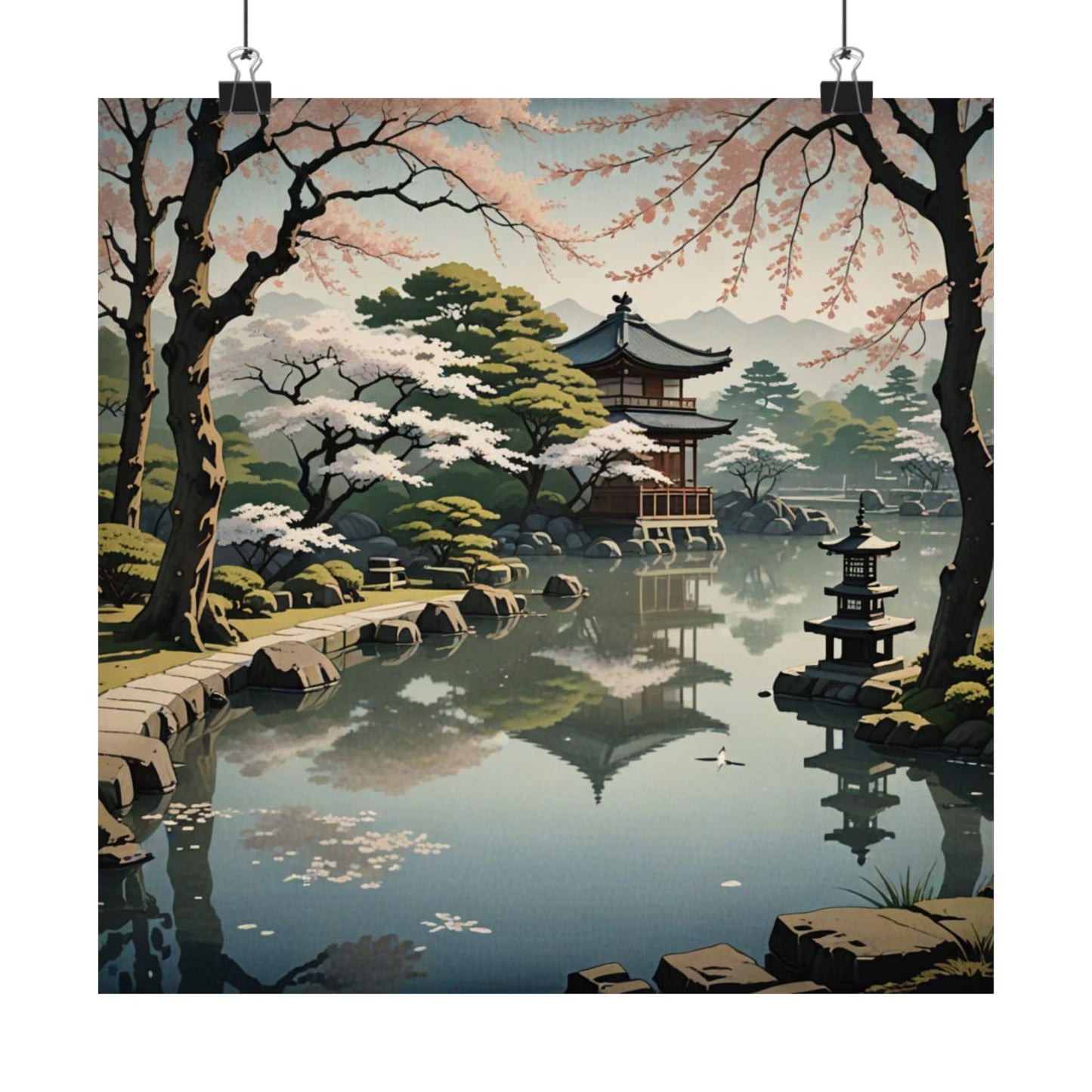 Digital download Poster Serene Japanese Garden