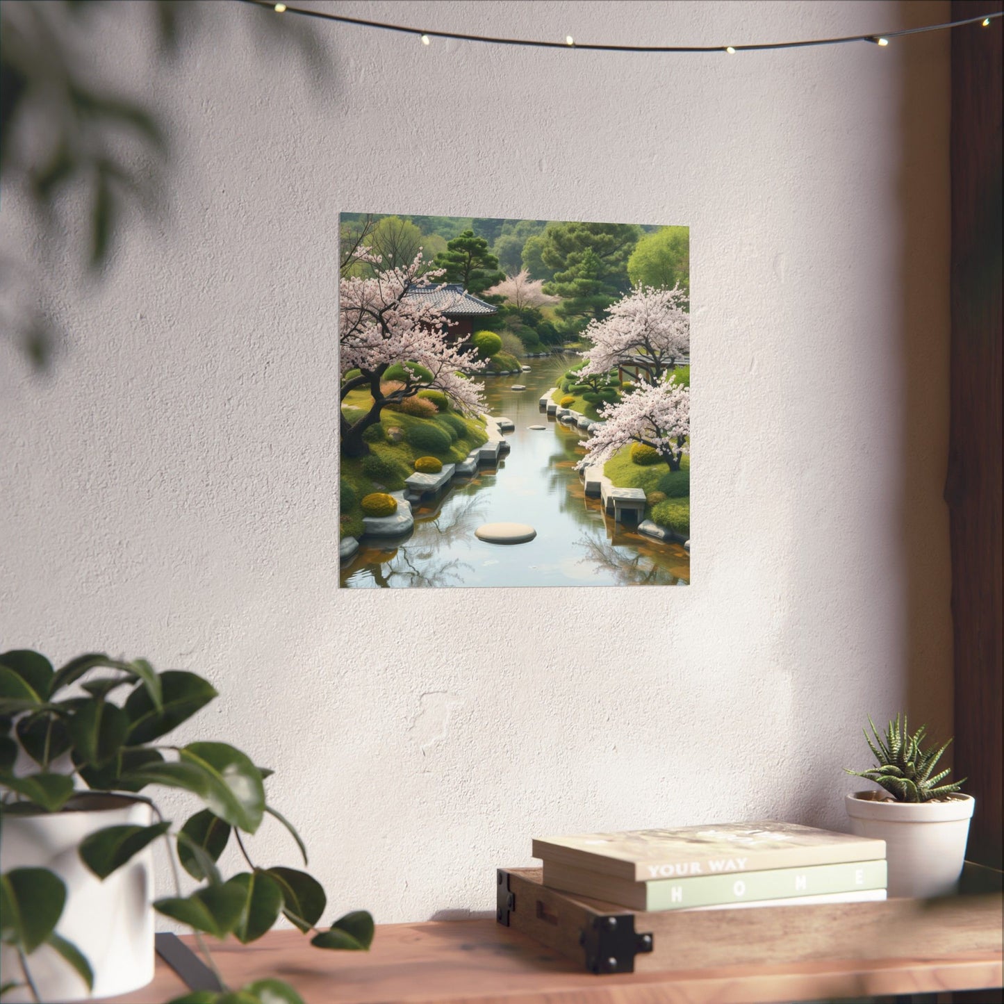 Serene Nature Wall Art Poster, Japanese Cherry Blossom Decor, Home Office Art, Botanical Prints, Tranquil Aesthetic Decor