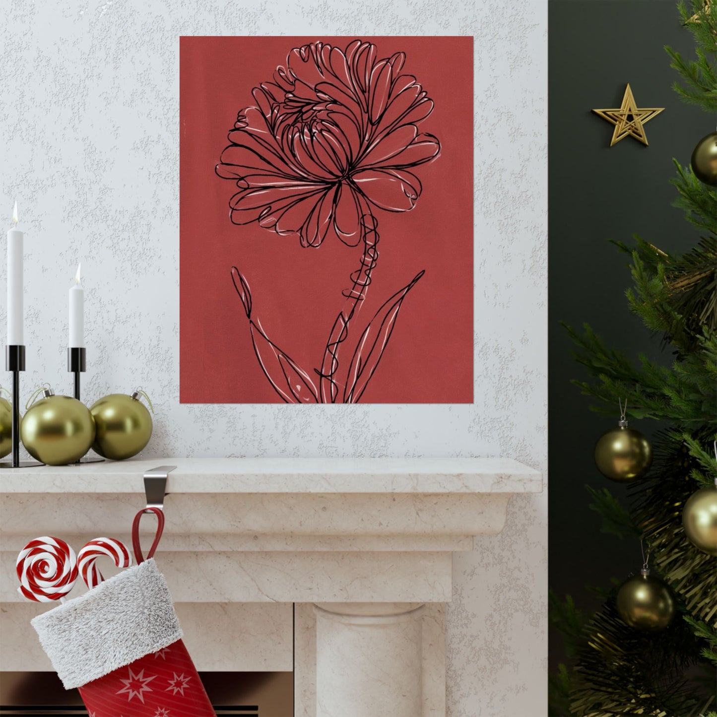 Vertical Poster - Artistic Floral Modern Wall Art Decor