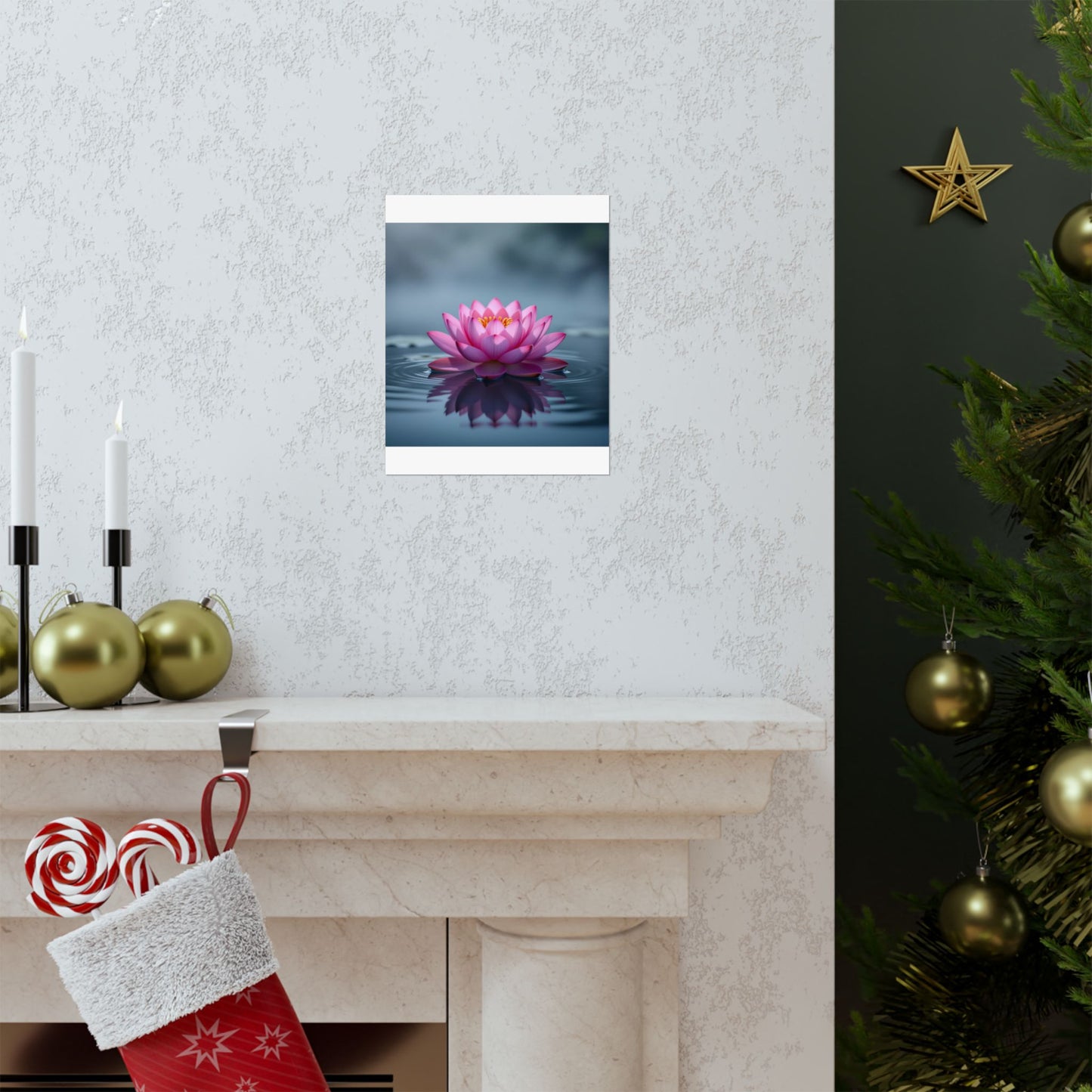 Pósteres mate de flor de loto, descarga digital, arte de pared relajante, decoración del hogar, decoración de salas de meditación, regalo para amantes de la naturaleza, impresión de arte zen.