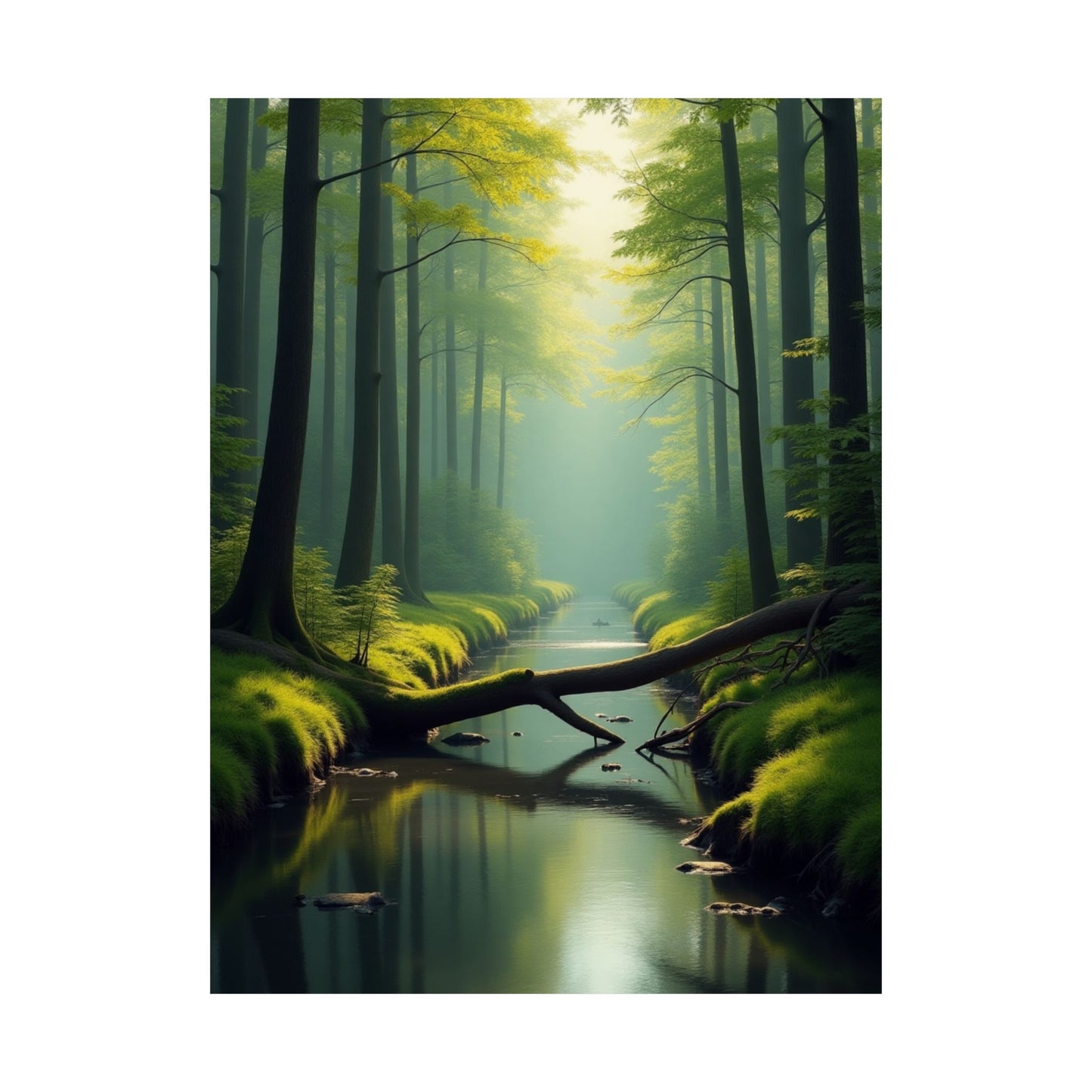 Digital download Vertical Posters - Green Forest at Dawn