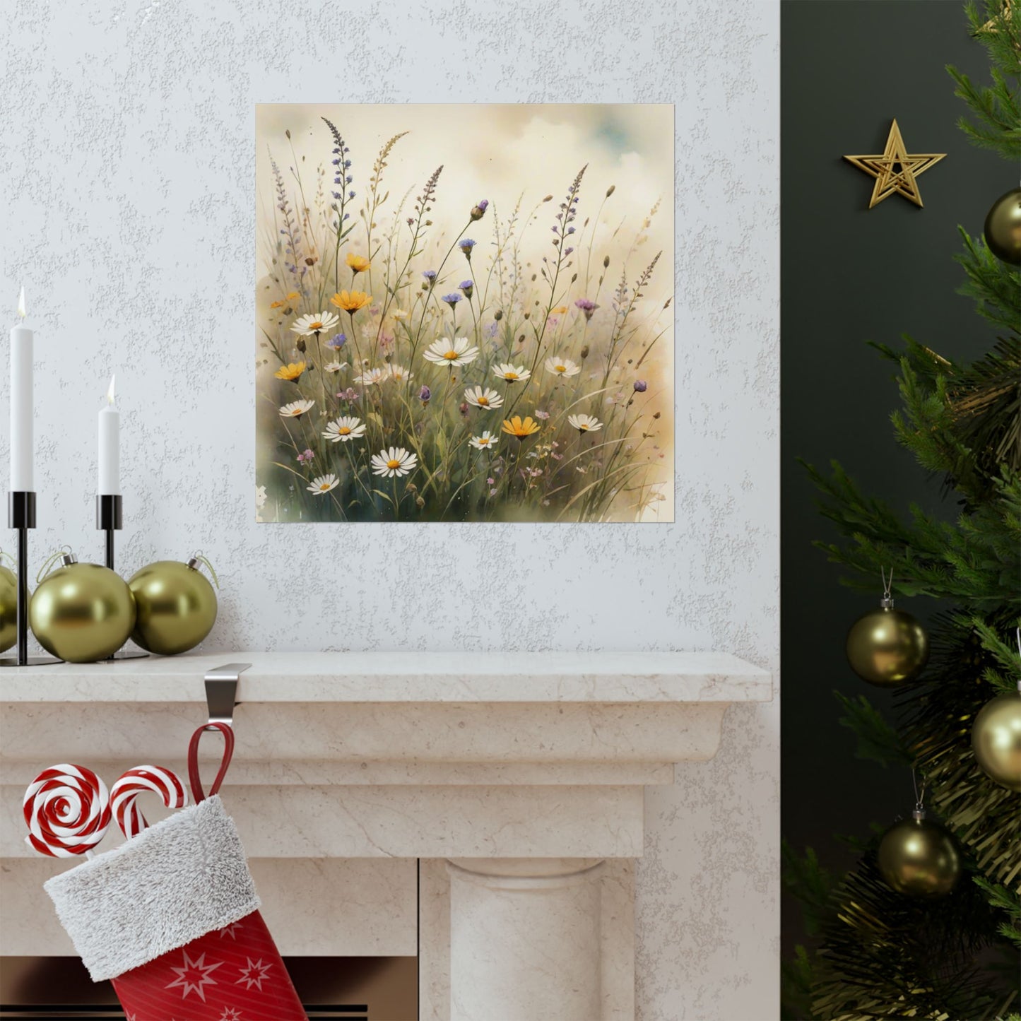 Descarga digital: Póster de naturaleza serena, arte mural floral, decoración de olivar, impresión botánica, estética del hogar, decoración de sala de estar.