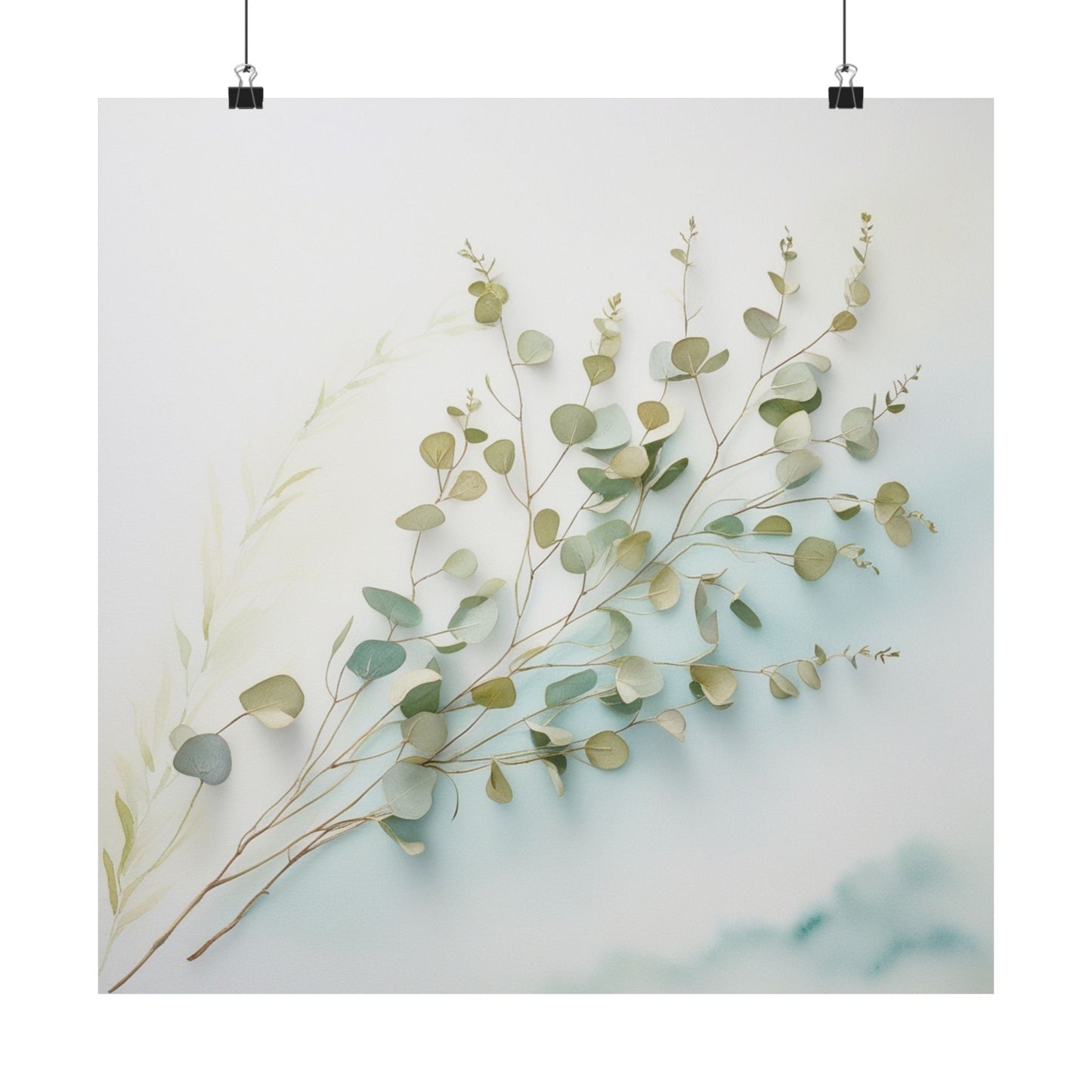 Téléchargement numérique : Affiche murale élégante à l'eucalyptus, impression d'art botanique, décoration d'intérieur minimaliste, cadeau inspiré de la nature, art mural écologique