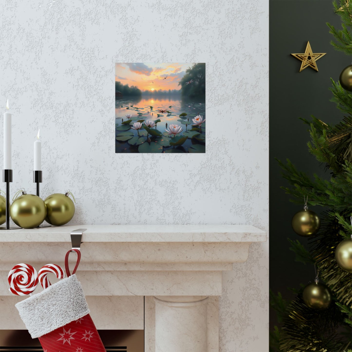 Descargas digitales: Póster de flor de loto relajante | Arte mural natural, decoración del hogar con serenidad, regalo de meditación, estampado floral, arte ecológico