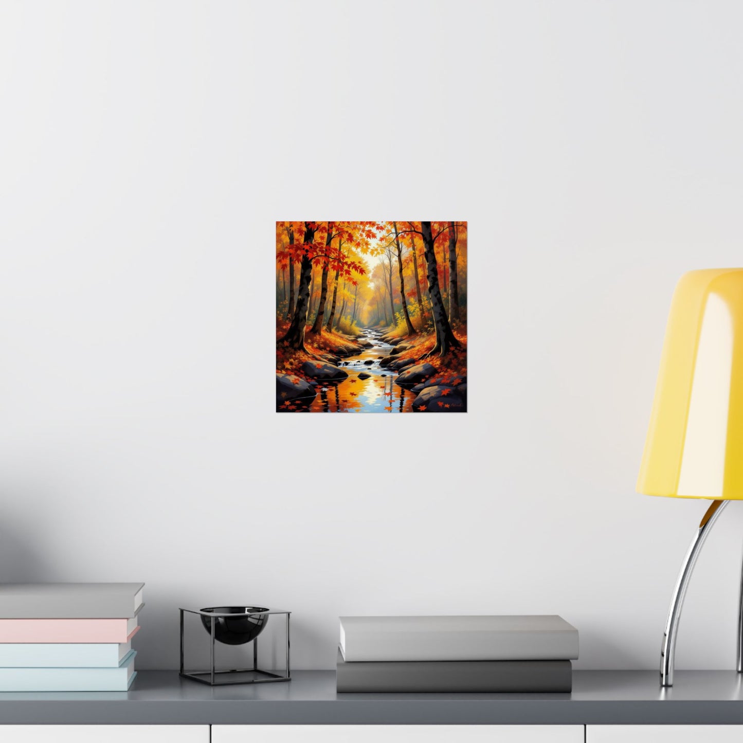 Autumn Forest Matte Poster, Fall Wall Art, Nature Decor, Cozy Living Room Print, Seasonal Home Decoration