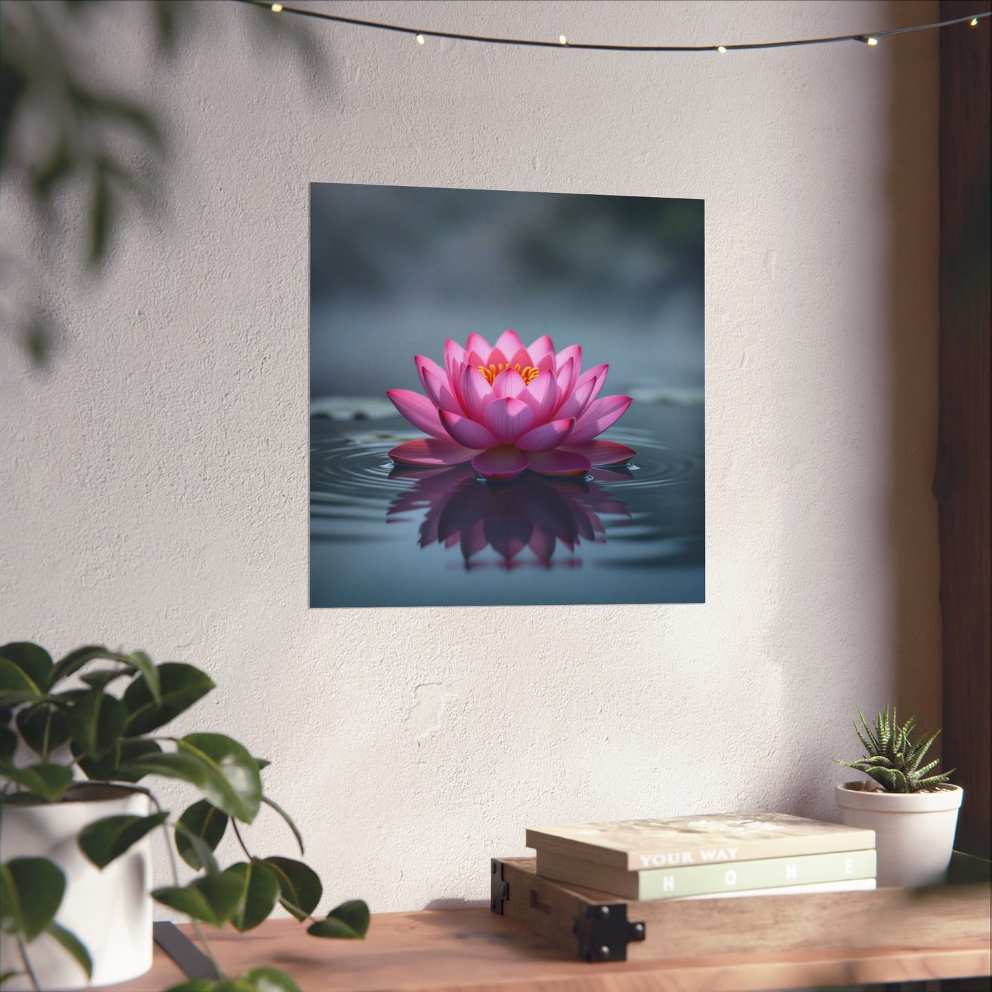 Pósteres mate de flor de loto, descarga digital, arte de pared relajante, decoración del hogar, decoración de salas de meditación, regalo para amantes de la naturaleza, impresión de arte zen.