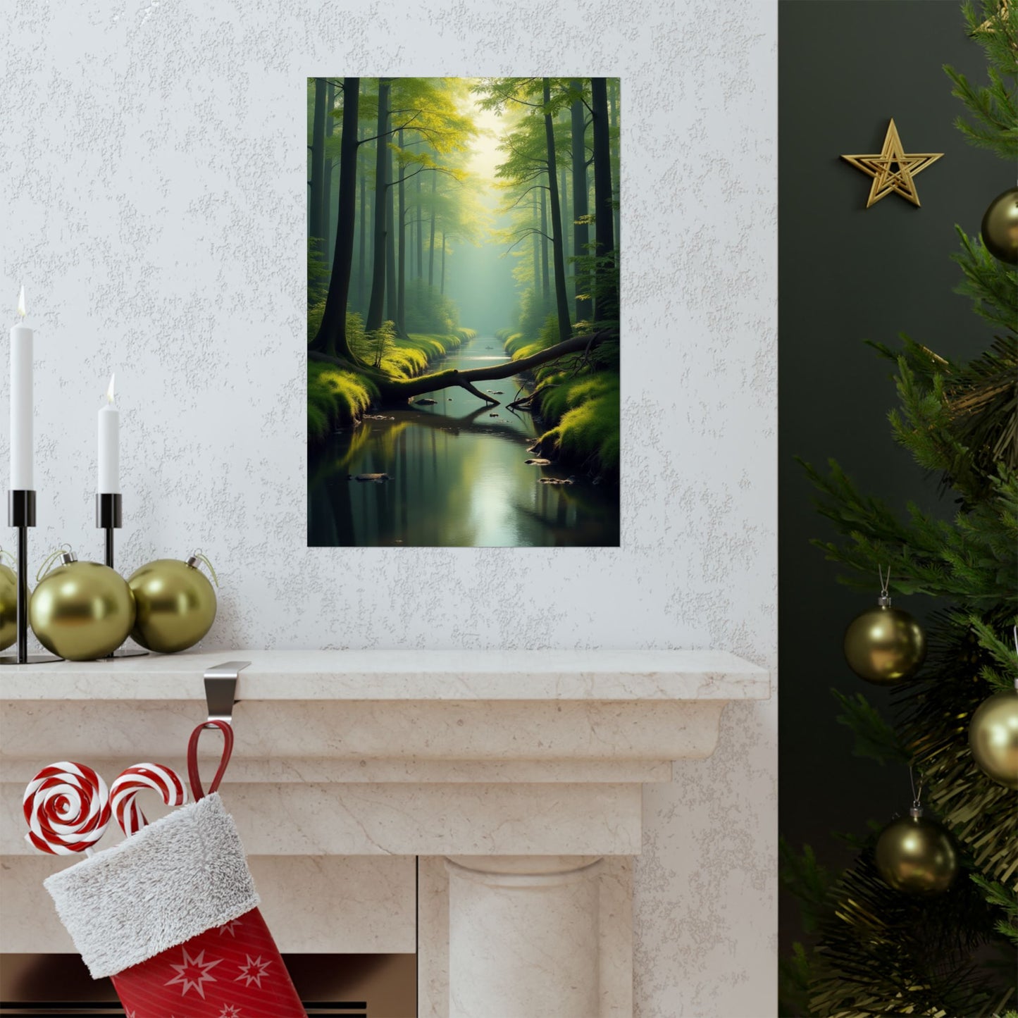 Digital download Vertical Posters - Green Forest at Dawn