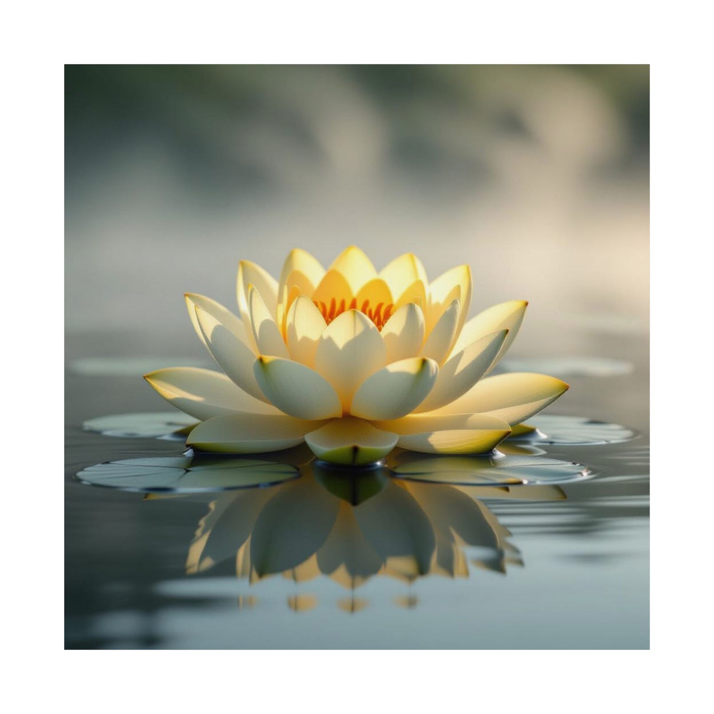 Arte mural de loto sereno, decoración relajante para el hogar, impresión para sala de meditación, obra floral, póster de naturaleza, regalo para yoguis