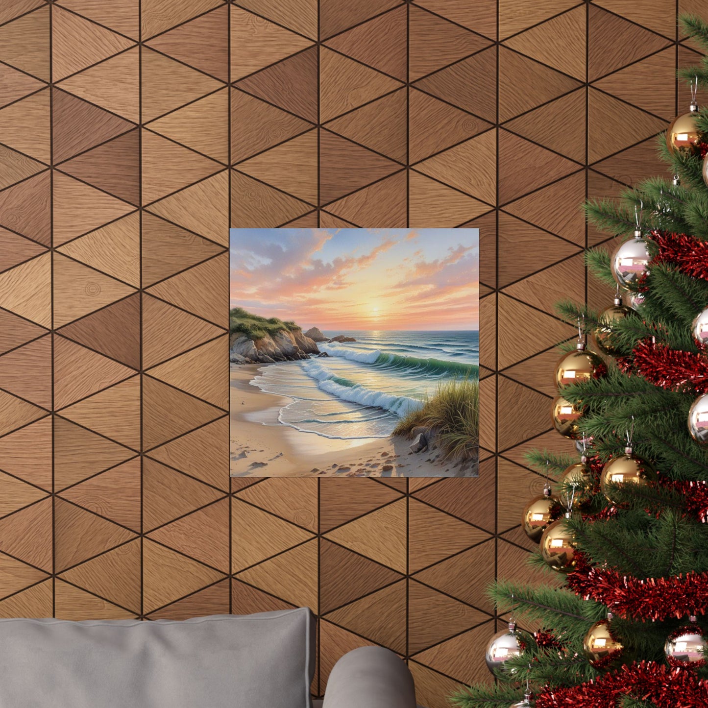 Arte mural de atardecer costero, pósteres mate para amantes de la playa, decoración del hogar, regalo para amantes de la naturaleza, decoración de casas de playa, impresión escénica