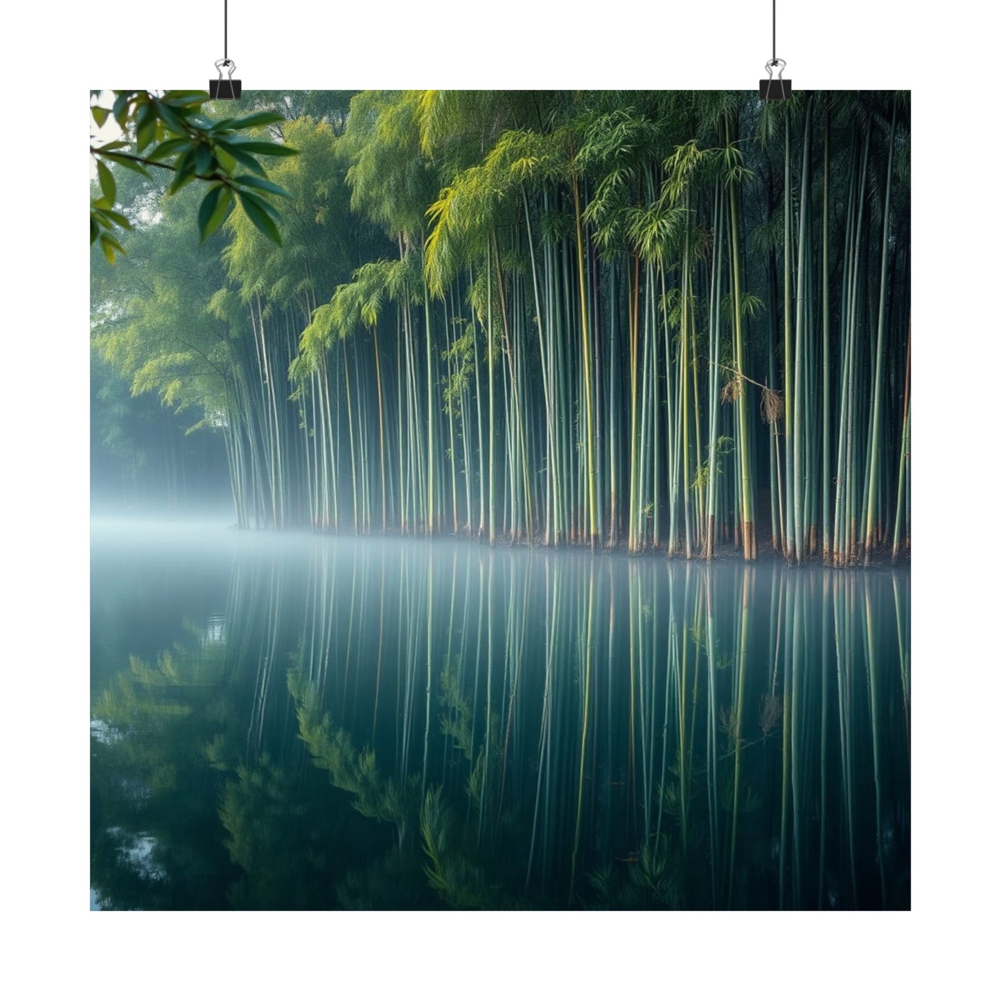 Póster de bambú sereno, impresión artística de naturaleza tranquila, decoración de pared zen, estética relajante para el hogar, reflexión meditativa sobre el bambú