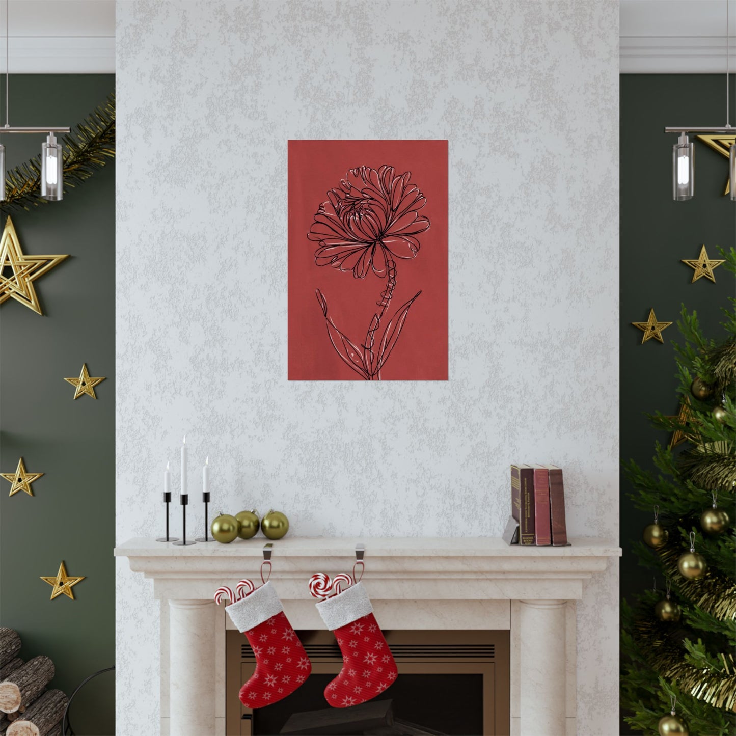 Vertical Poster - Artistic Floral Modern Wall Art Decor