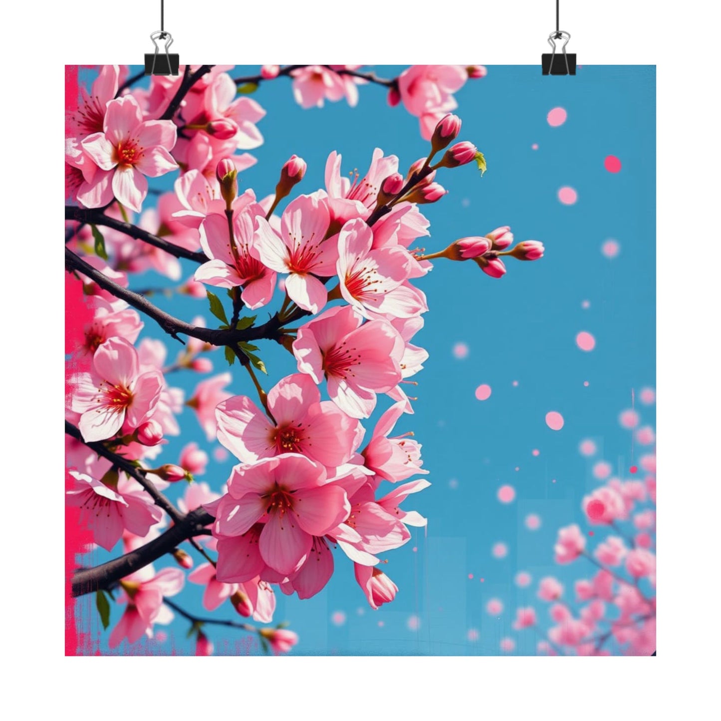 Affiches mates Fleurs de cerisier - Magnifique art mural floral, décoration printanière, cadeau pour elle, esthétique de la maison, amoureux de la nature