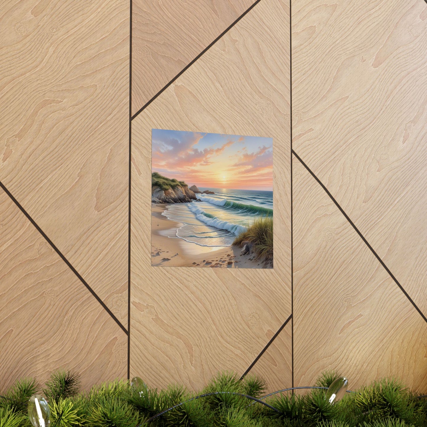 Arte mural de atardecer costero, pósteres mate para amantes de la playa, decoración del hogar, regalo para amantes de la naturaleza, decoración de casas de playa, impresión escénica