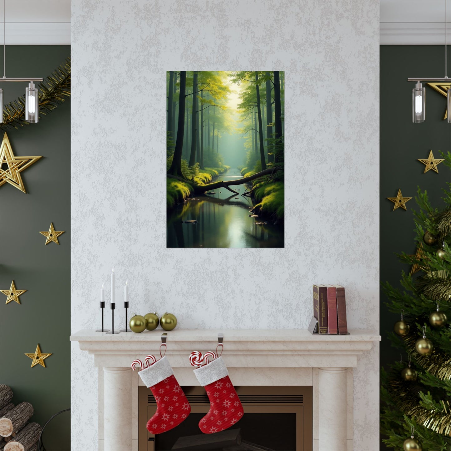 Digital download Vertical Posters - Green Forest at Dawn