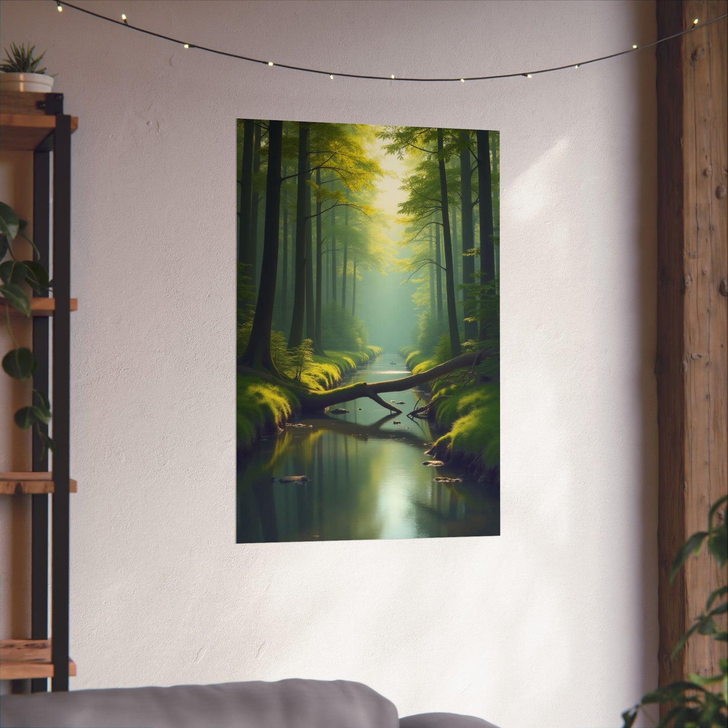 Digital download Vertical Posters - Green Forest at Dawn
