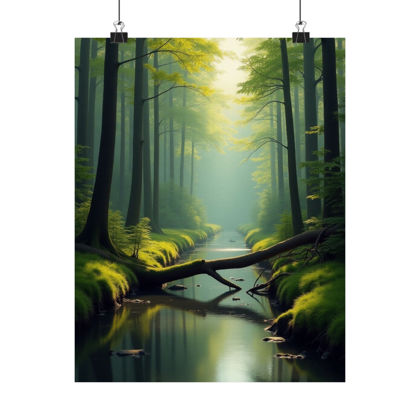 Digital download Vertical Posters - Green Forest at Dawn