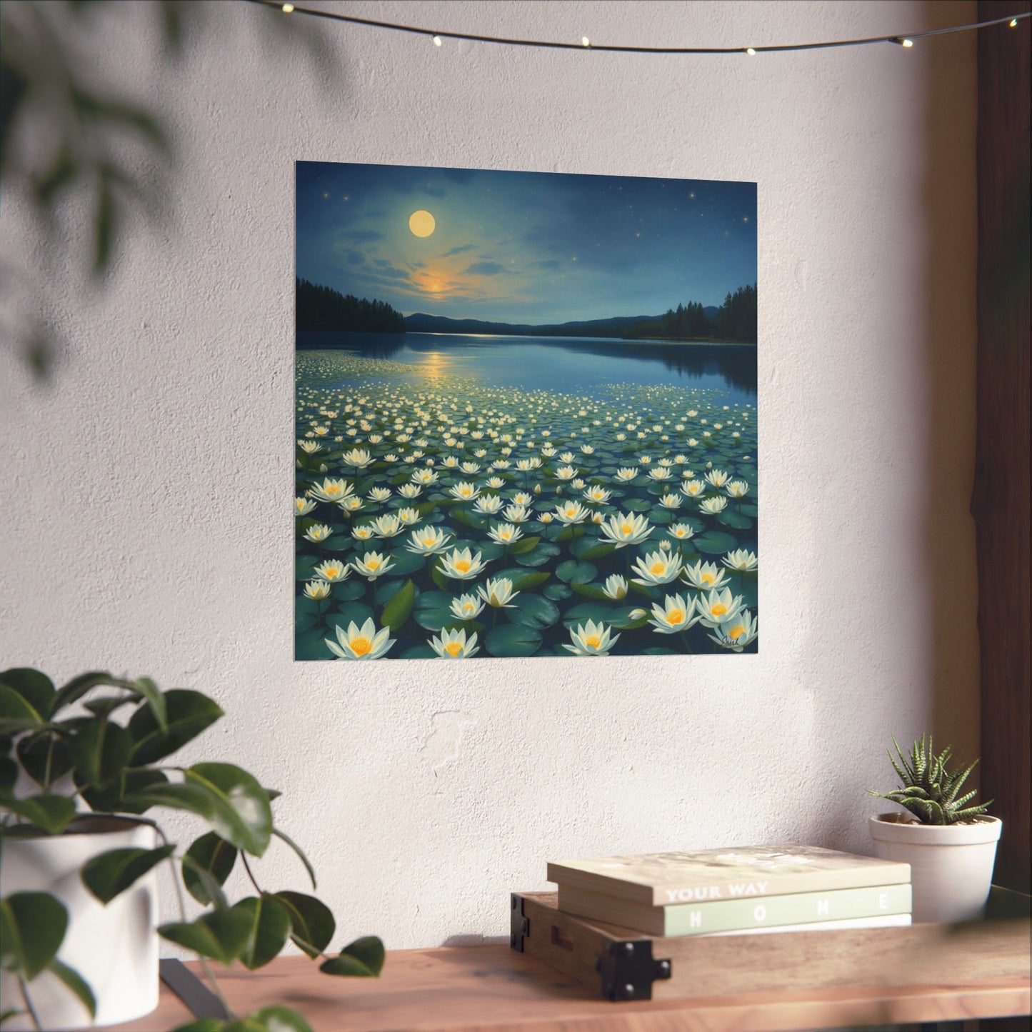 Póster de naturaleza serena, decoración del hogar, arte mural relajante, regalo para amantes de la naturaleza, decoración para espacios de meditación, impresiones de paisajes florales