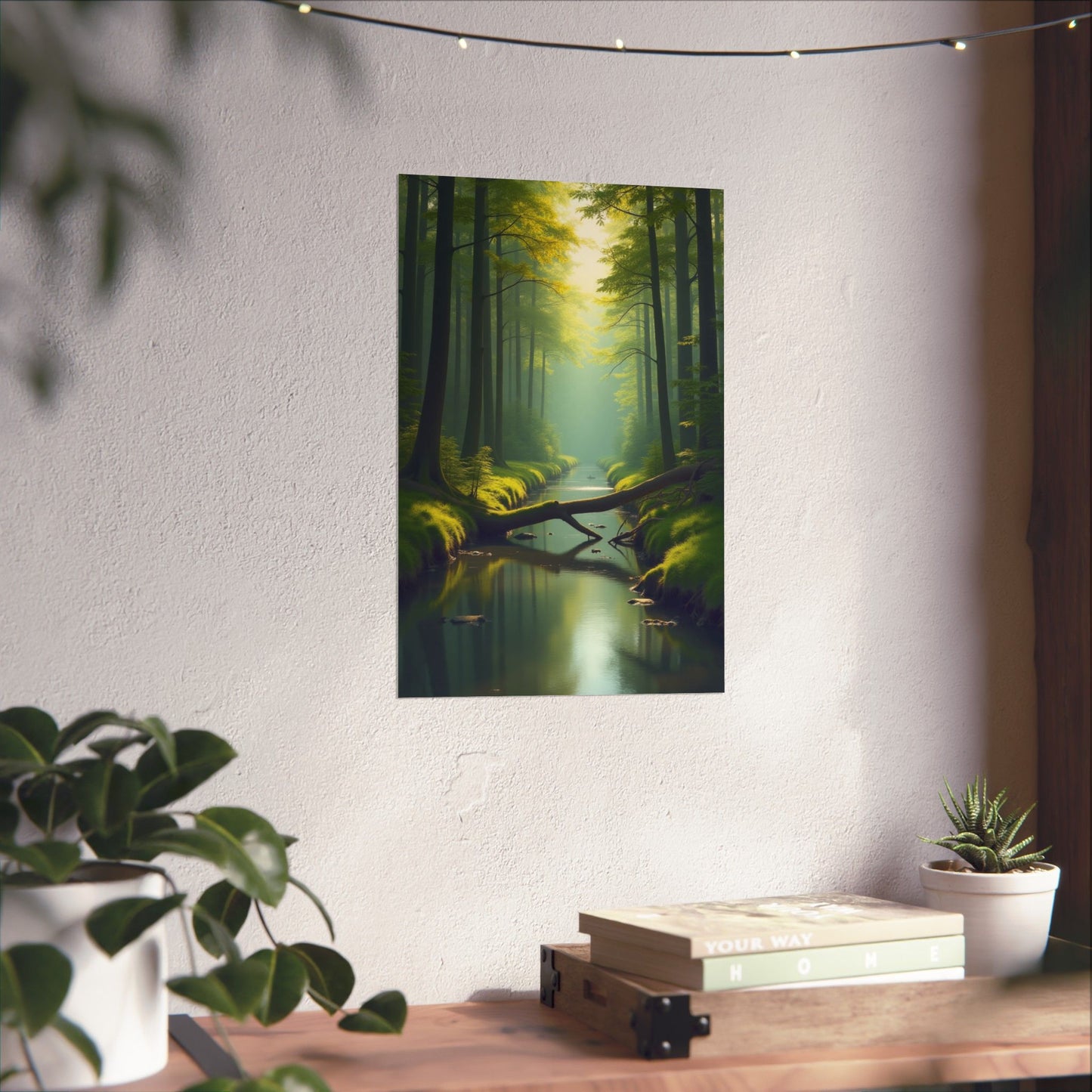 Digital download Vertical Posters - Green Forest at Dawn