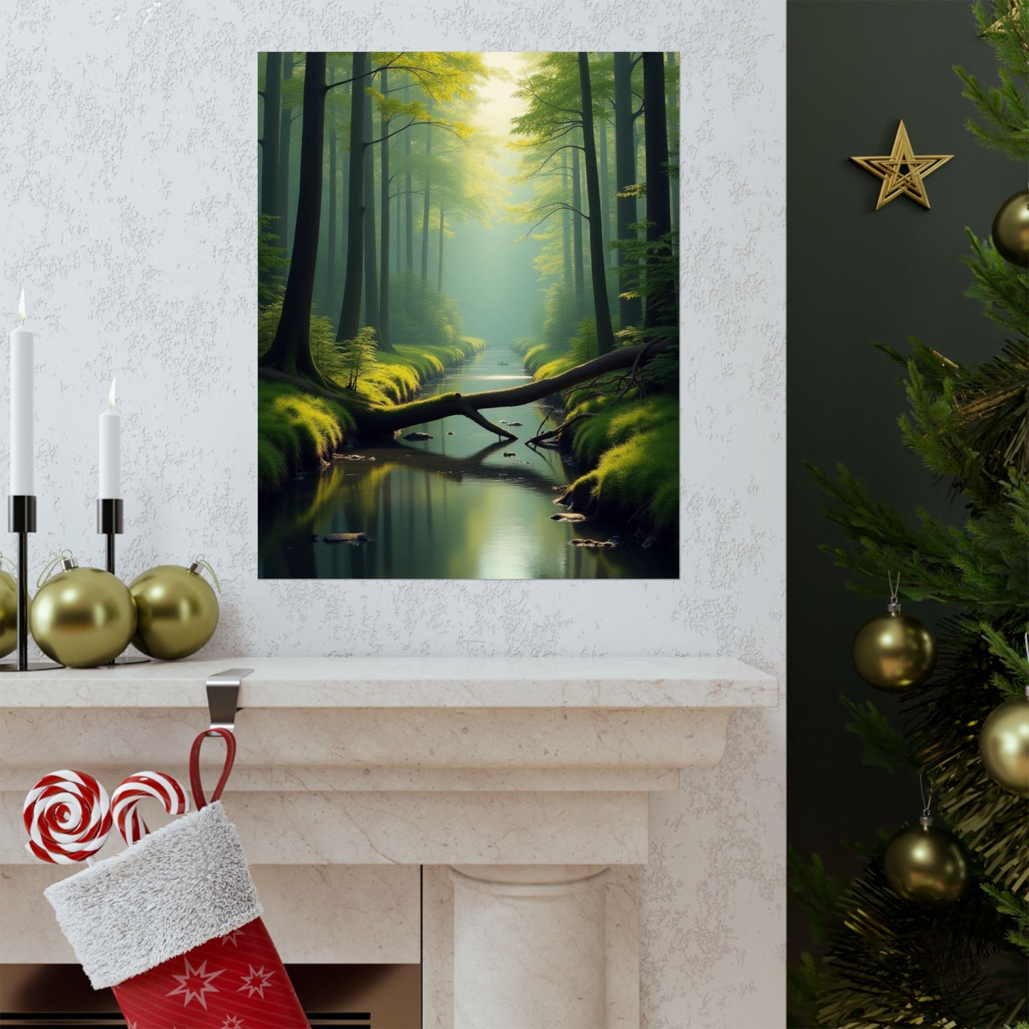 Digital download Vertical Posters - Green Forest at Dawn