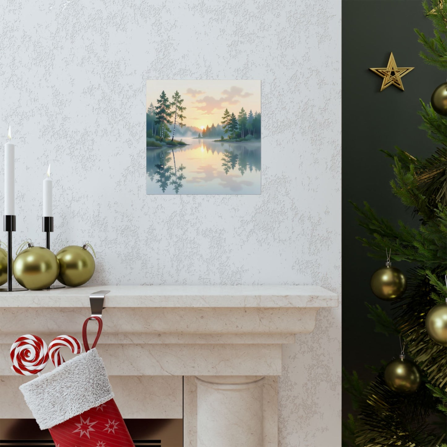Serene Nature Wall Art Print, Matte Vertical Posters, Scenic Home Decor, Tranquil Sunset Print, Outdoor Lover Gift, Peaceful Landscape
