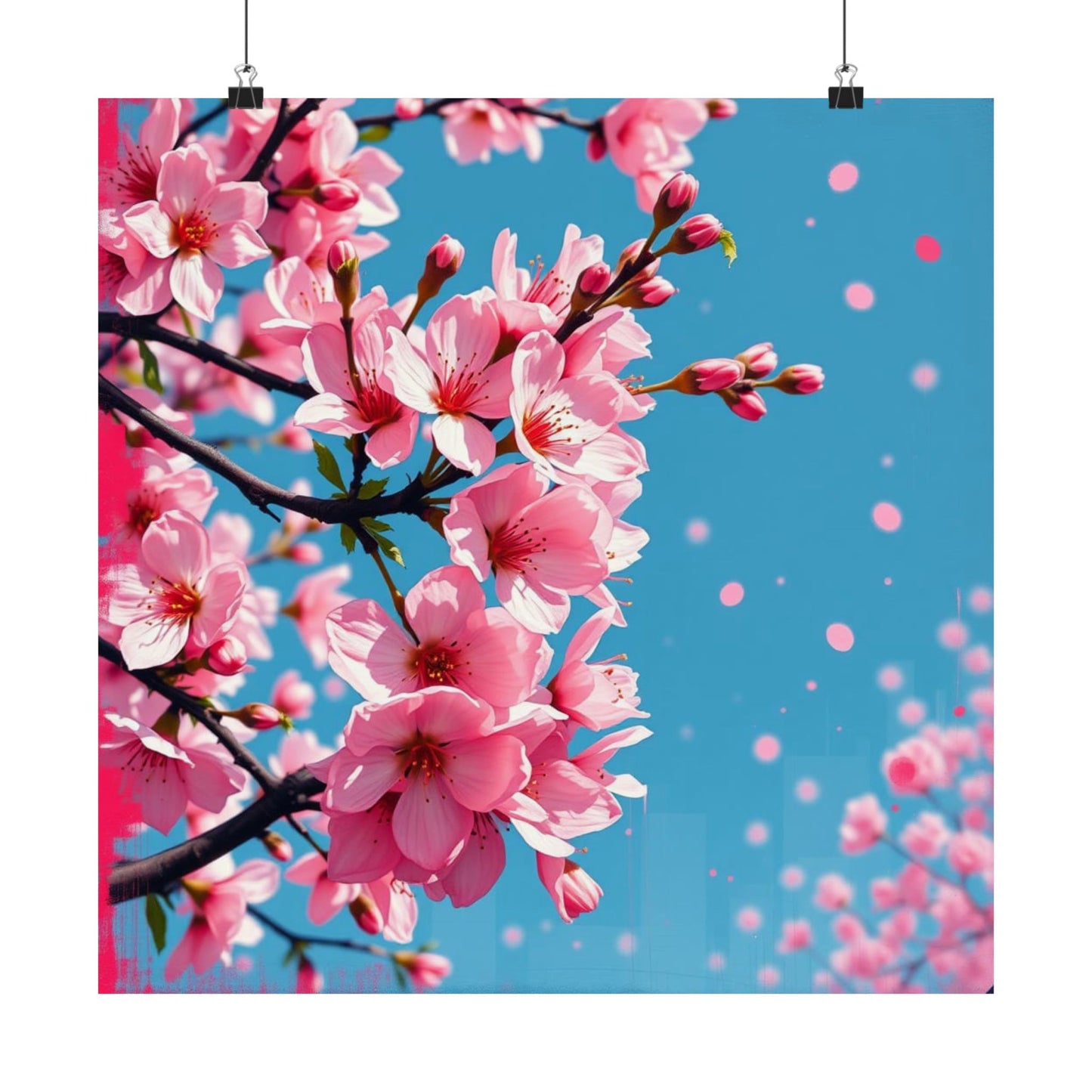 Affiches mates Fleurs de cerisier - Magnifique art mural floral, décoration printanière, cadeau pour elle, esthétique de la maison, amoureux de la nature