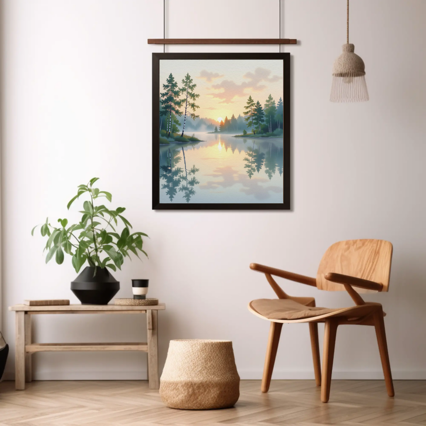 Serene Nature Wall Art Print, Matte Vertical Posters, Scenic Home Decor, Tranquil Sunset Print, Outdoor Lover Gift, Peaceful Landscape