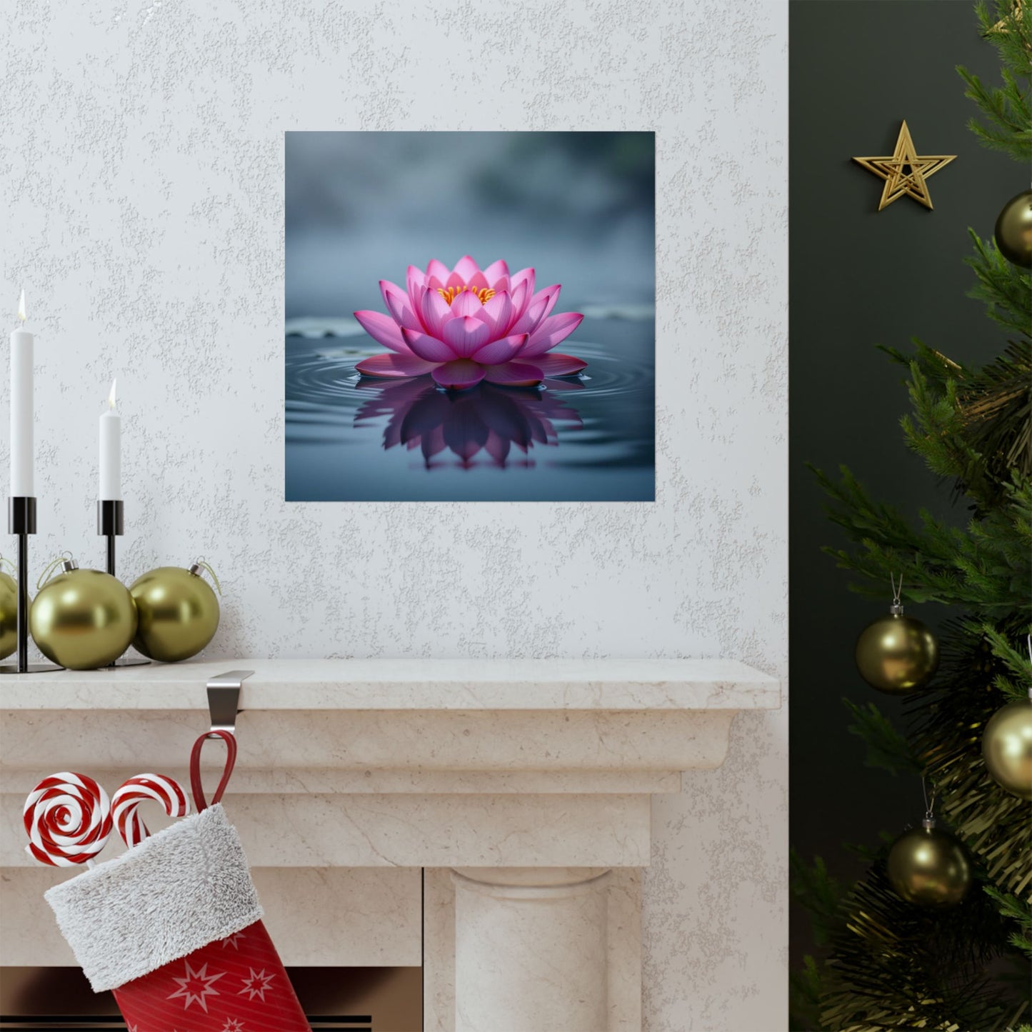 Pósteres mate de flor de loto, descarga digital, arte de pared relajante, decoración del hogar, decoración de salas de meditación, regalo para amantes de la naturaleza, impresión de arte zen.