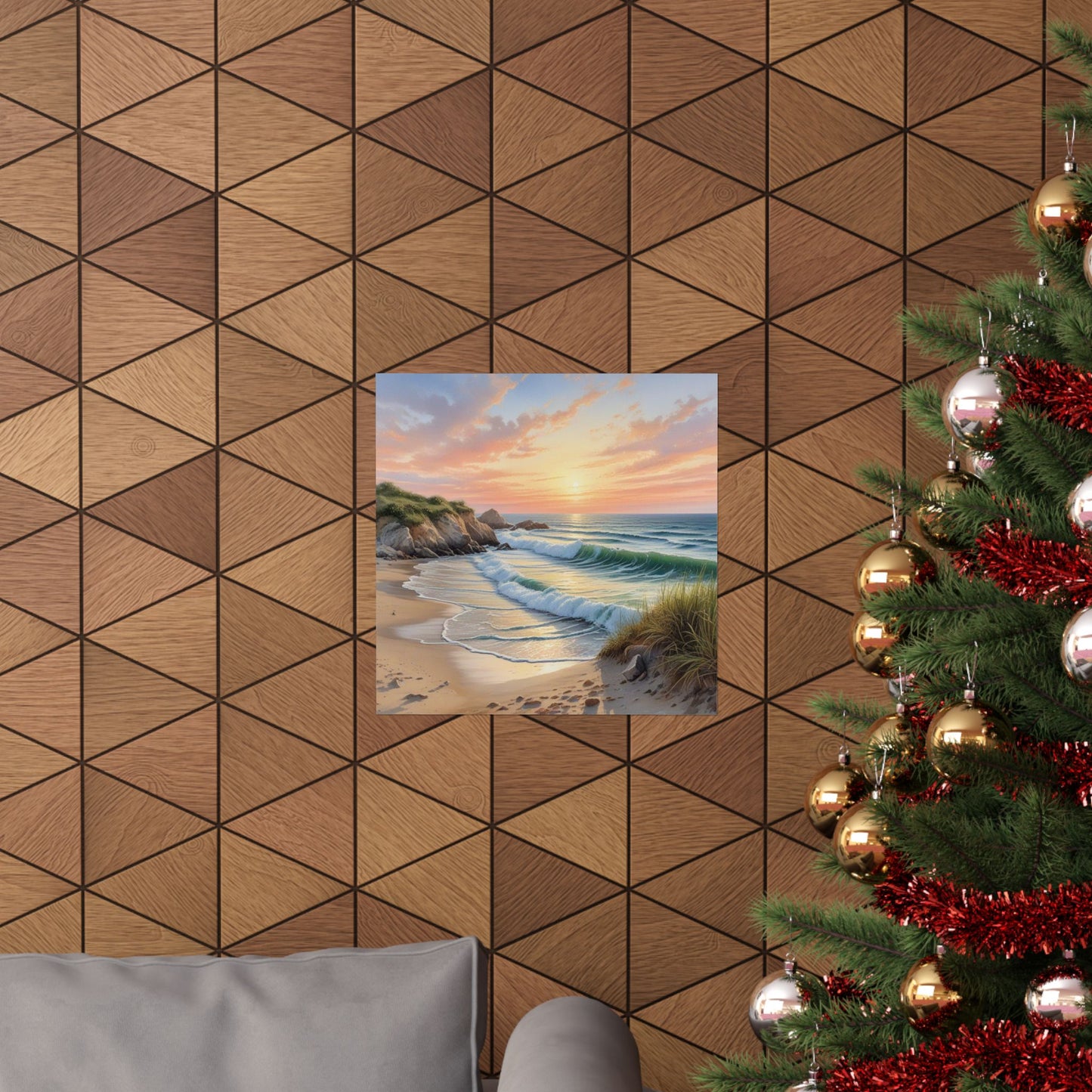 Arte mural de atardecer costero, pósteres mate para amantes de la playa, decoración del hogar, regalo para amantes de la naturaleza, decoración de casas de playa, impresión escénica