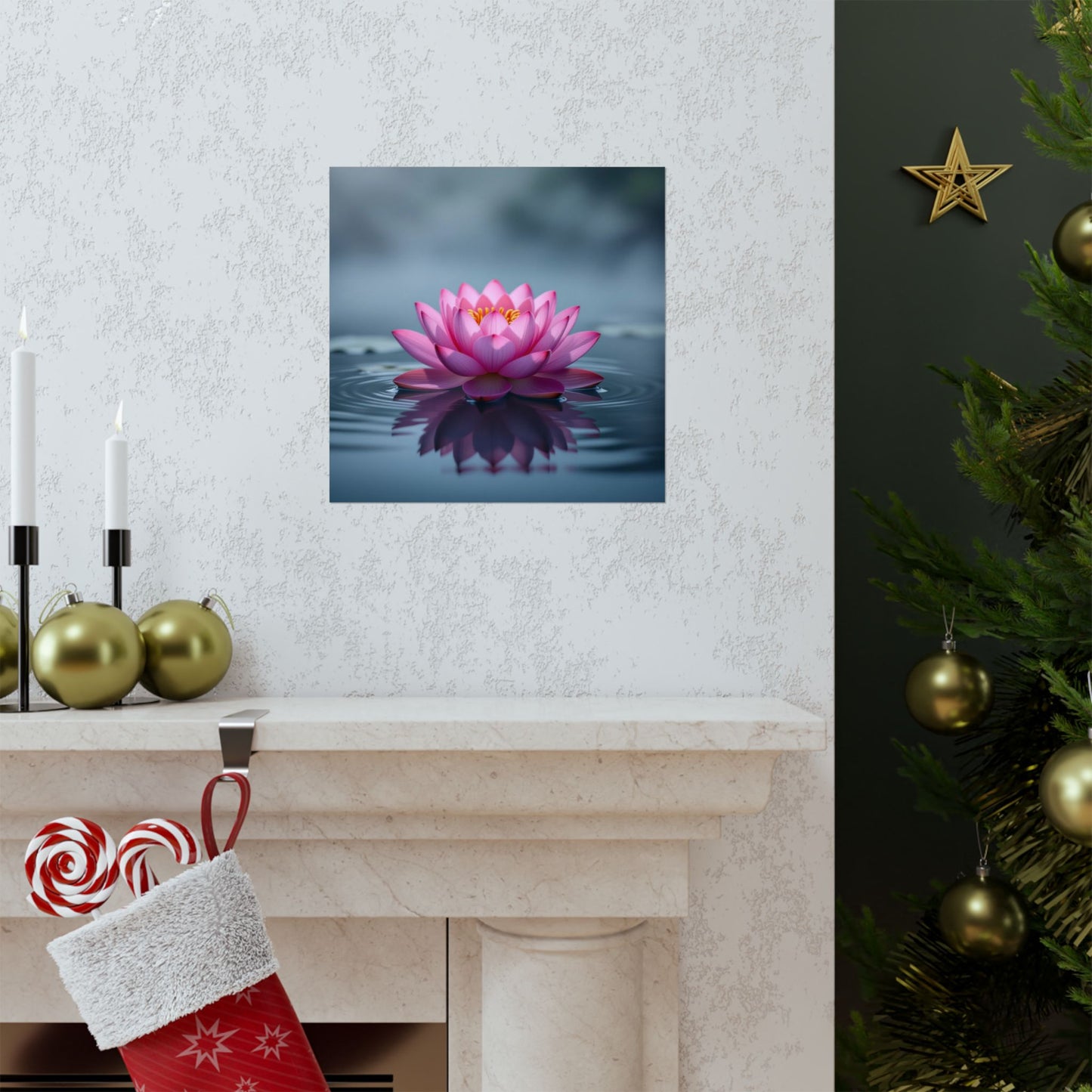 Pósteres mate de flor de loto, descarga digital, arte de pared relajante, decoración del hogar, decoración de salas de meditación, regalo para amantes de la naturaleza, impresión de arte zen.