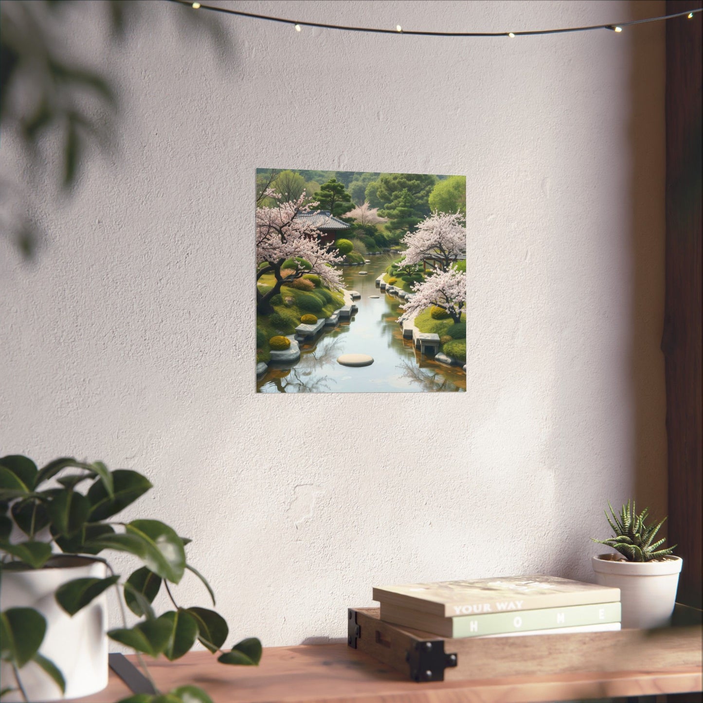 Serene Nature Wall Art Poster, Japanese Cherry Blossom Decor, Home Office Art, Botanical Prints, Tranquil Aesthetic Decor
