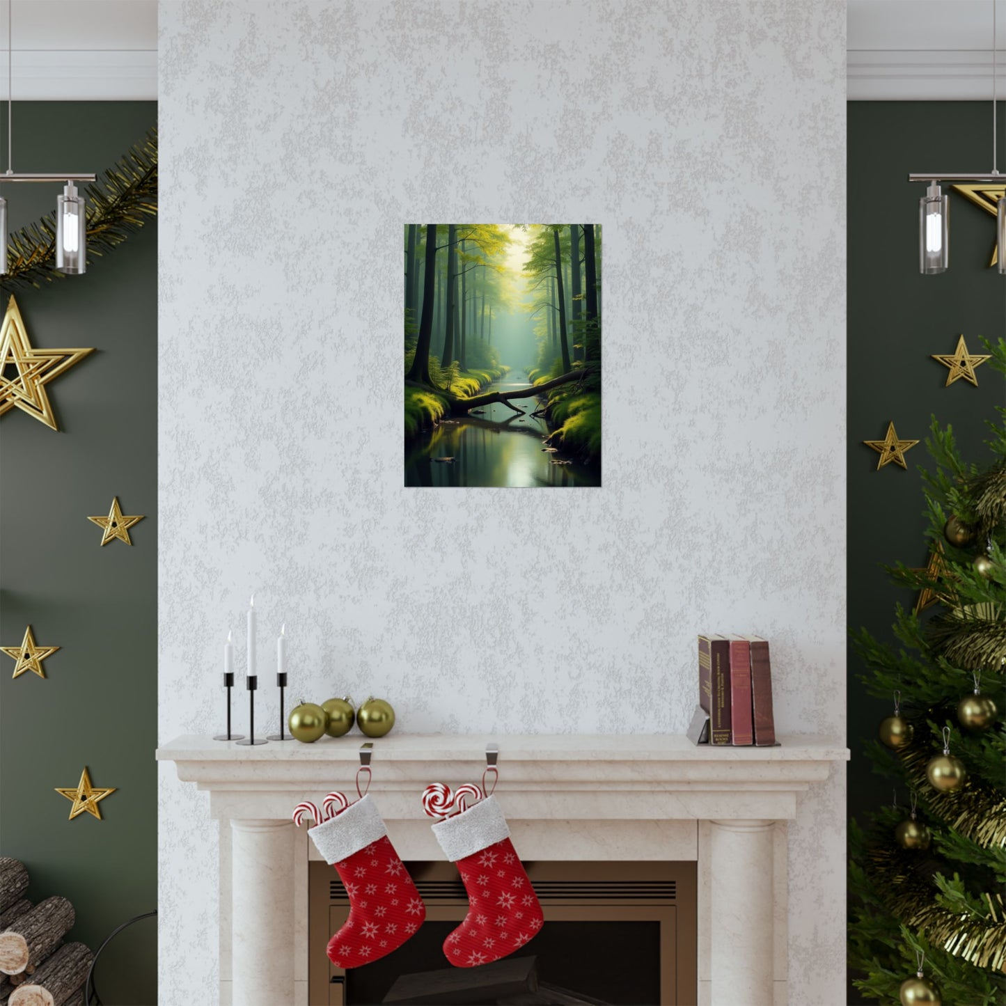 Digital download Vertical Posters - Green Forest at Dawn