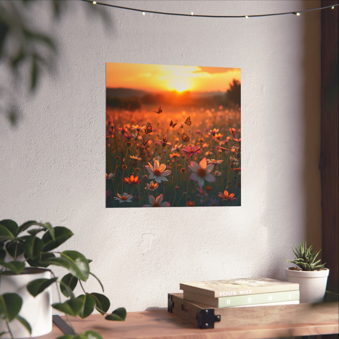 Landscape with Wildflowers and Butterflies Design
