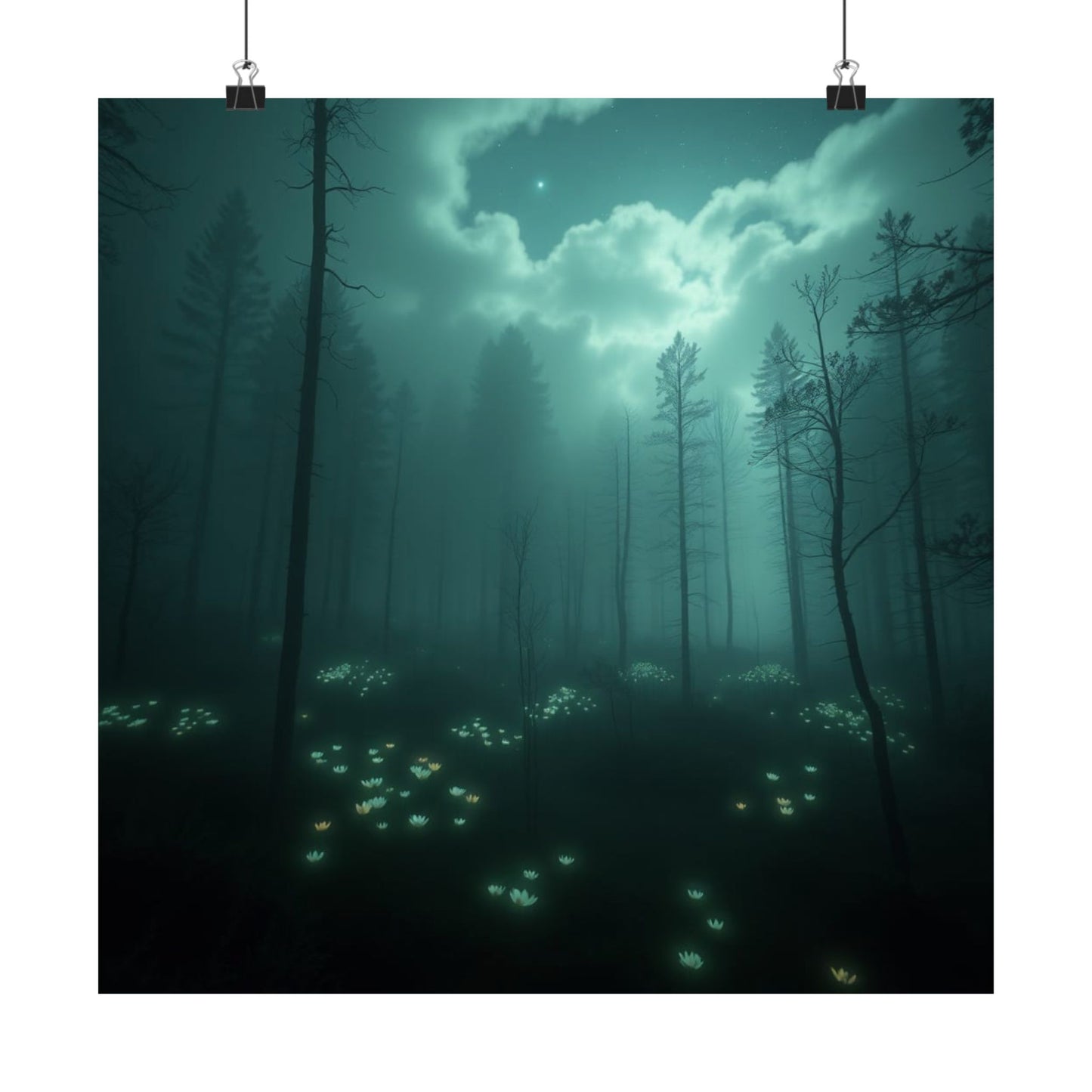 Póster mate de Bosque Místico, Arte mural natural, Decoración estética para el hogar, Regalo para amantes de la naturaleza, Arte mural bohemio, Impresiones de pared únicas