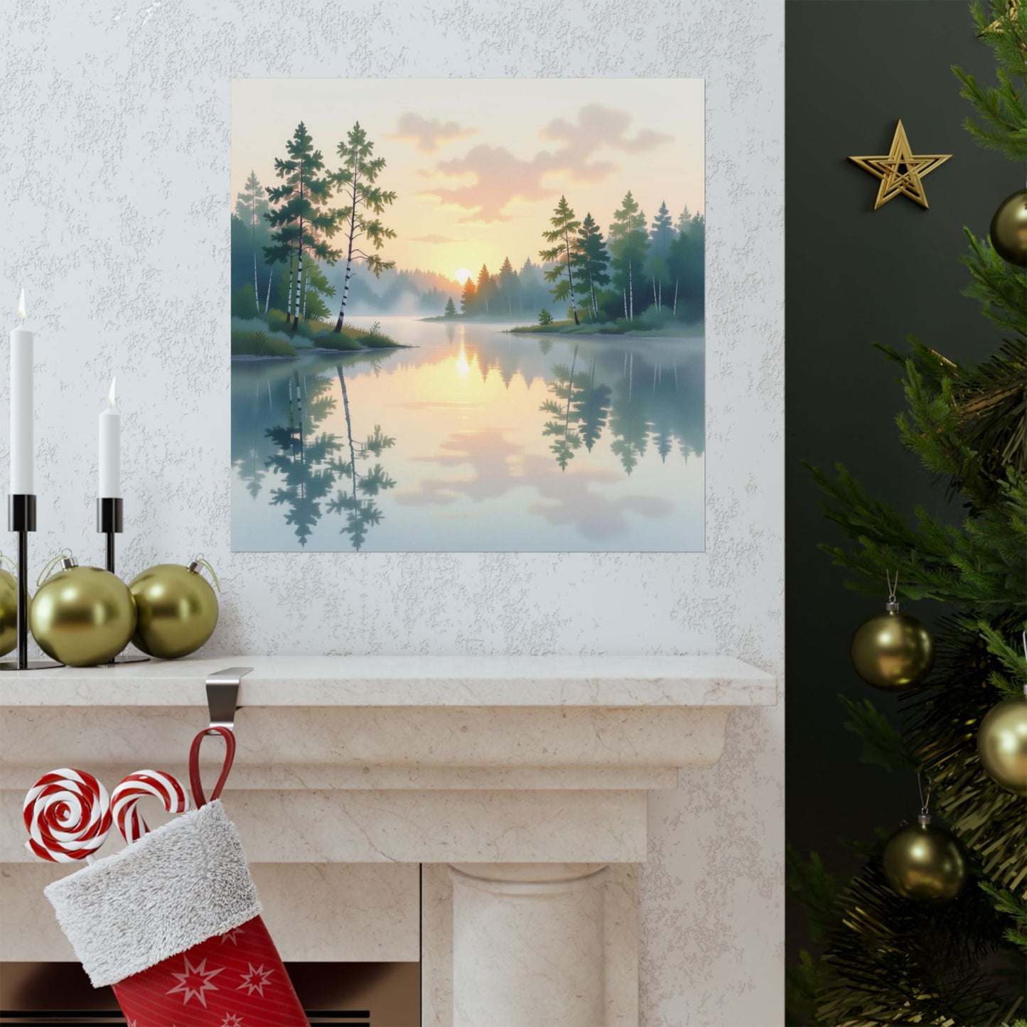 Serene Nature Wall Art Print, Matte Vertical Posters, Scenic Home Decor, Tranquil Sunset Print, Outdoor Lover Gift, Peaceful Landscape
