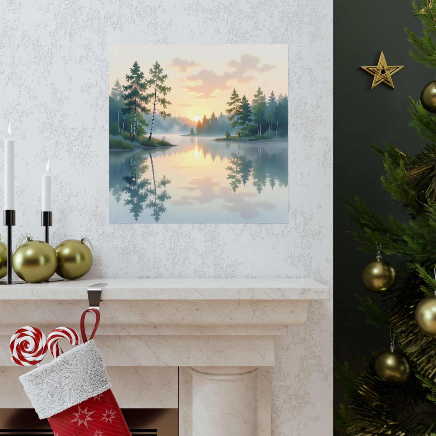 Serene Nature Wall Art Print, Matte Vertical Posters, Scenic Home Decor, Tranquil Sunset Print, Outdoor Lover Gift, Peaceful Landscape