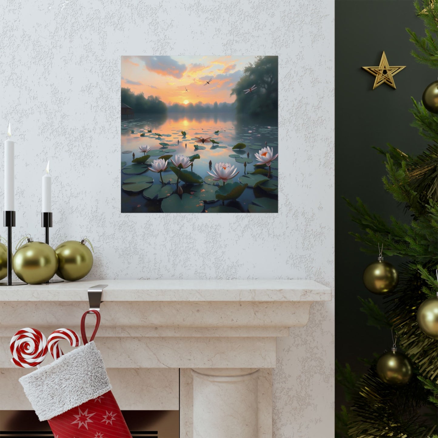 Descargas digitales: Póster de flor de loto relajante | Arte mural natural, decoración del hogar con serenidad, regalo de meditación, estampado floral, arte ecológico