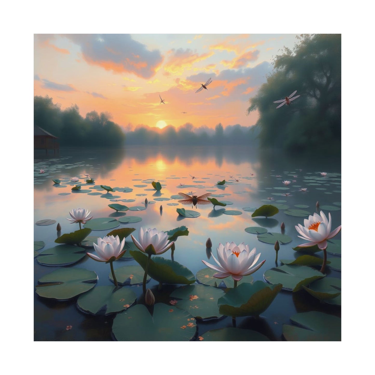 Descargas digitales: Póster de flor de loto relajante | Arte mural natural, decoración del hogar con serenidad, regalo de meditación, estampado floral, arte ecológico