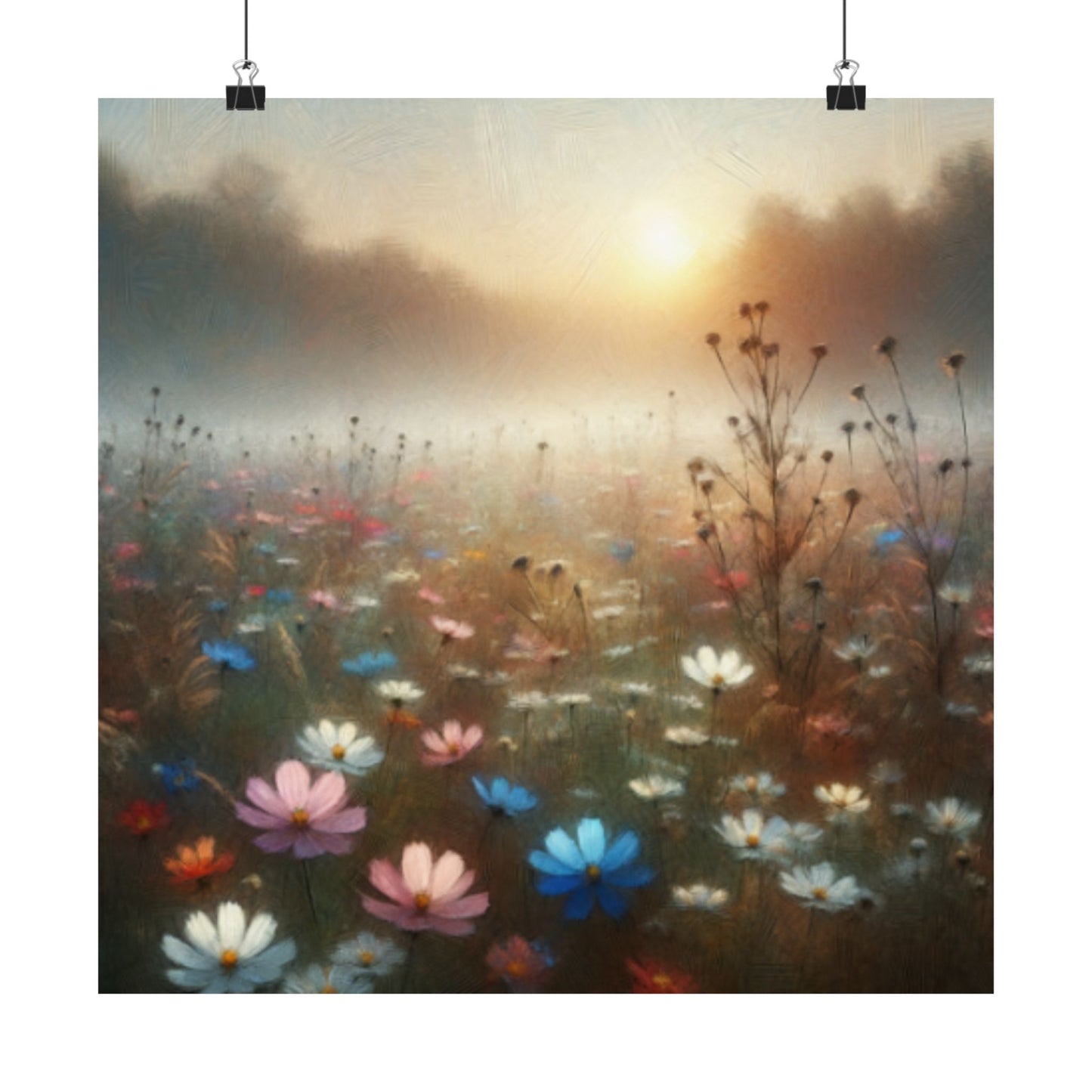 Serene Landscape Wall Art Print, Nature Decor, Floral Artwork, Home Decor, Gift for Nature Lovers, Spring Art Print