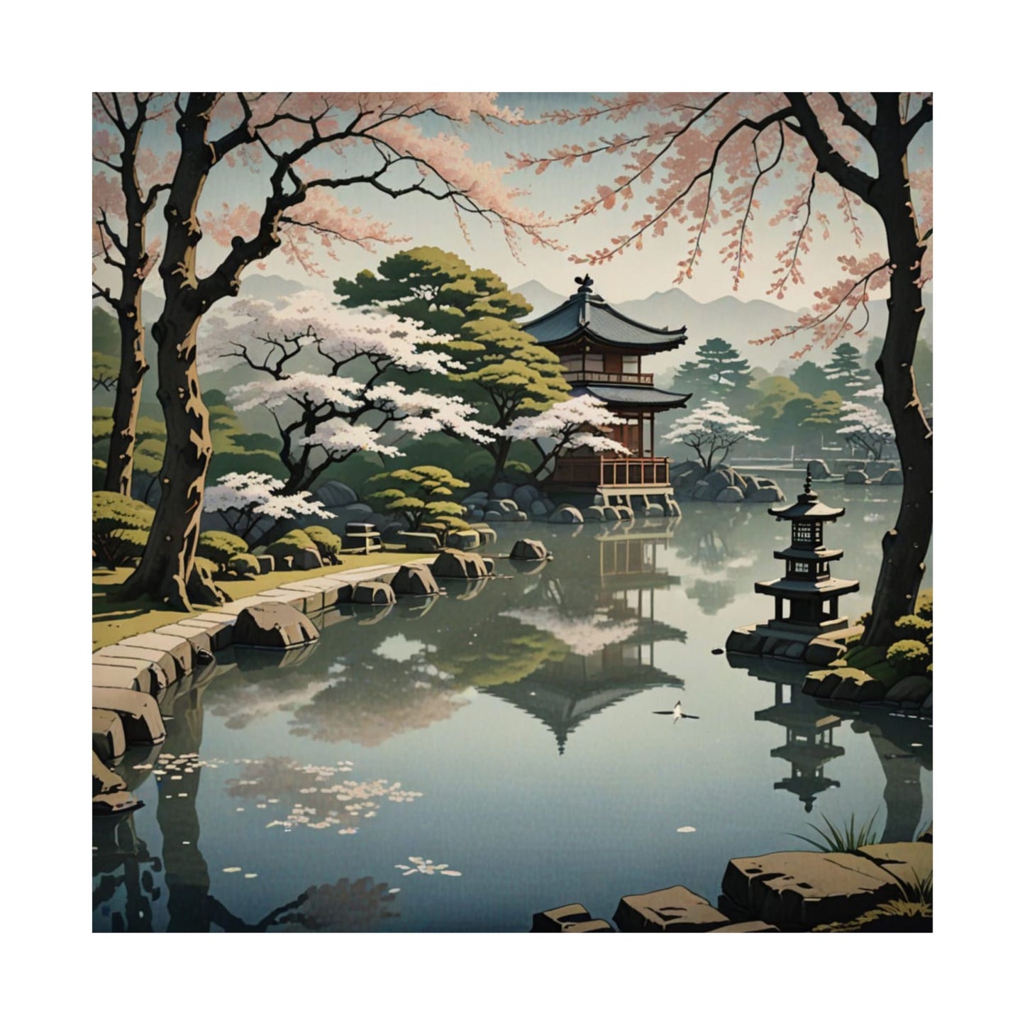 Digital download Poster Serene Japanese Garden