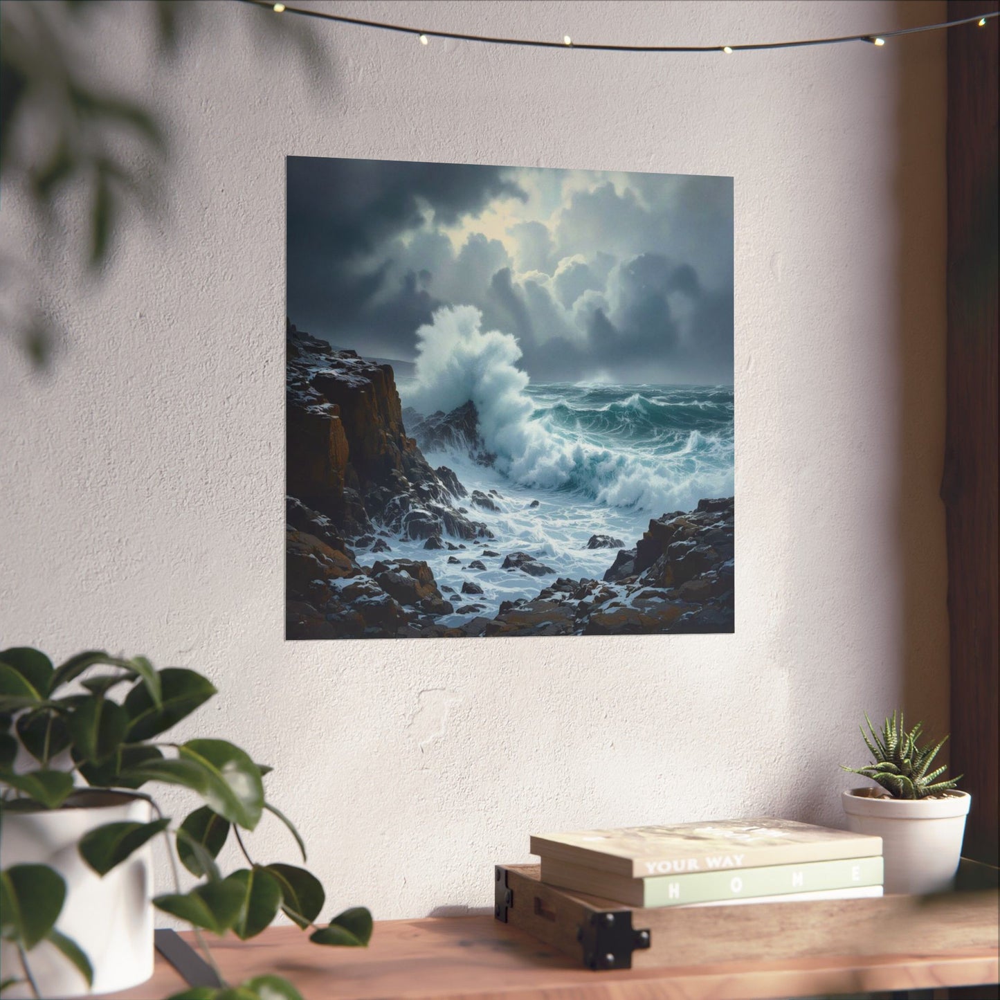 Digital download Posters - Seascape with Rugged Rocky Cliff Design