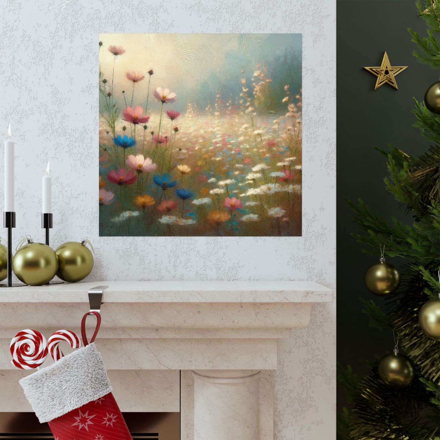 Serene Landscape Wall Art Print, Nature Decor, Floral Artwork, Home Decor, Gift for Nature Lovers, Spring Art Print