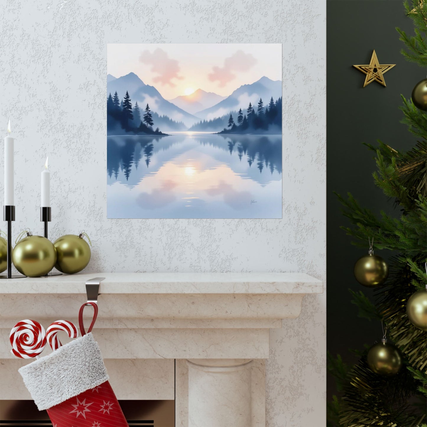 Serene Landscape Posters, Matte Art Prints for Home Decor, Nature Wall Art, Gift for Nature Lovers, Cozy Living Room Decor