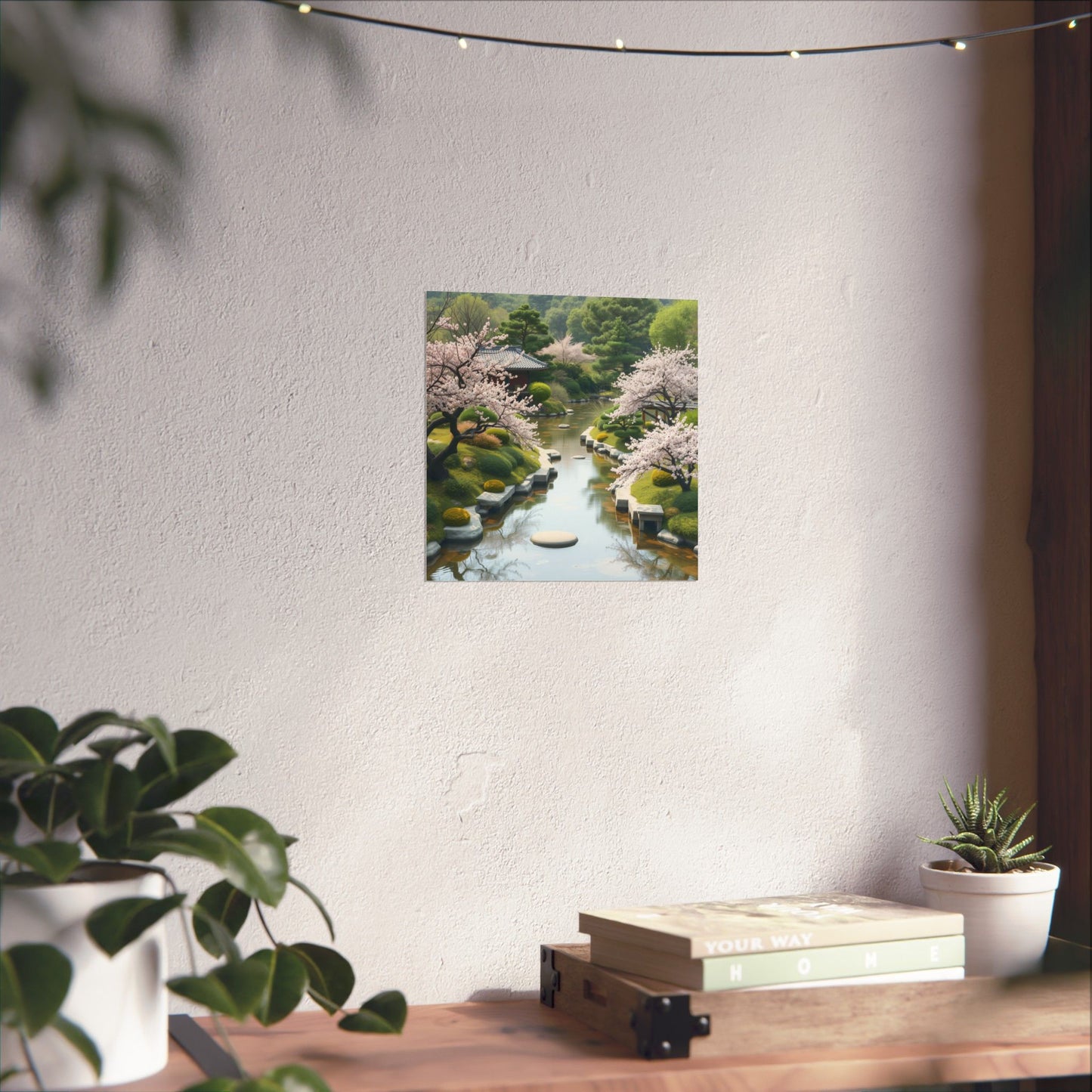 Serene Nature Wall Art Poster, Japanese Cherry Blossom Decor, Home Office Art, Botanical Prints, Tranquil Aesthetic Decor