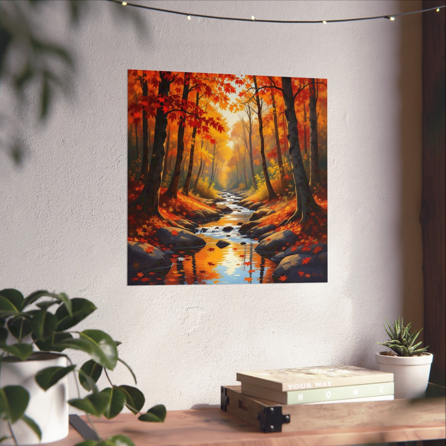 Autumn Forest Matte Poster, Fall Wall Art, Nature Decor, Cozy Living Room Print, Seasonal Home Decoration