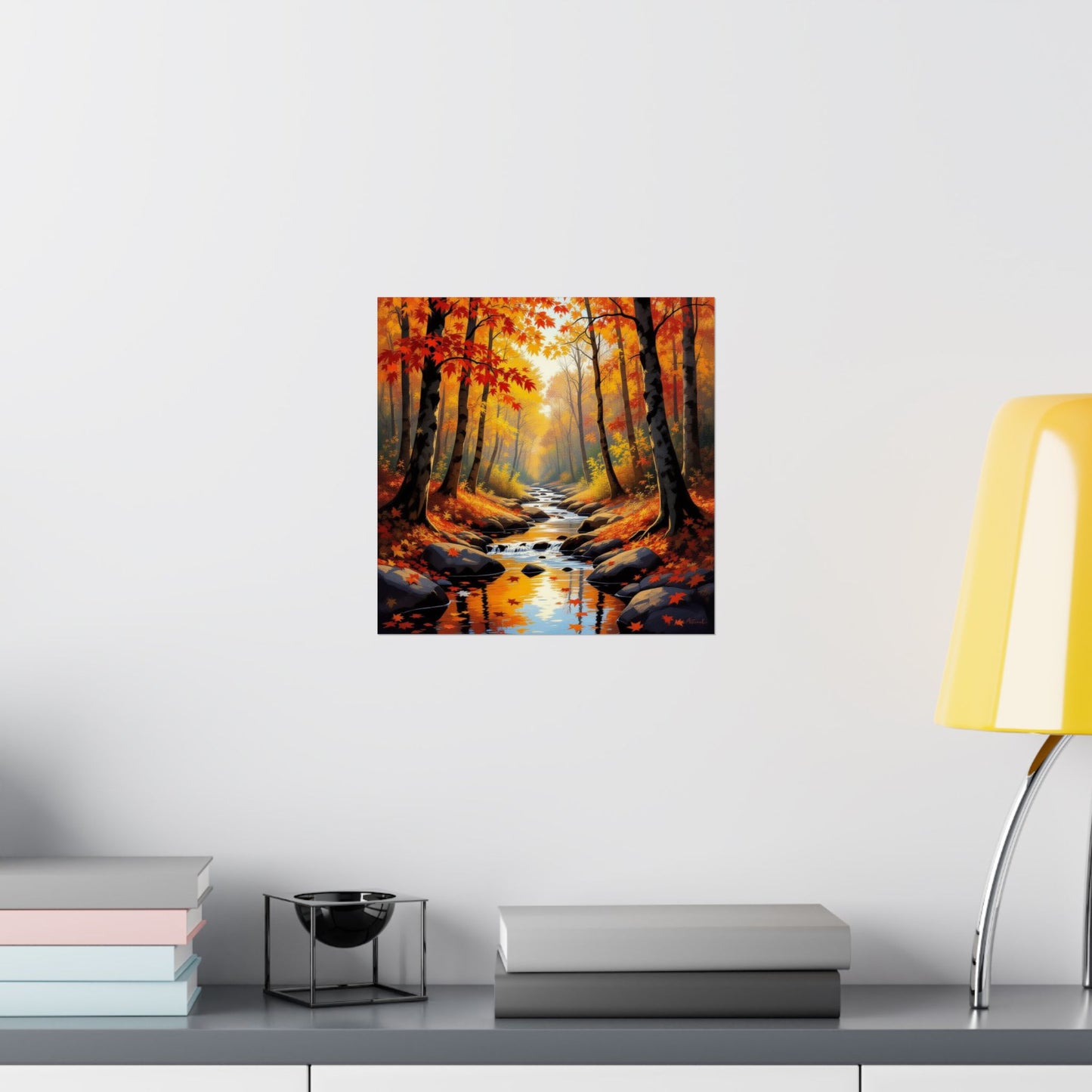 Autumn Forest Matte Poster, Fall Wall Art, Nature Decor, Cozy Living Room Print, Seasonal Home Decoration