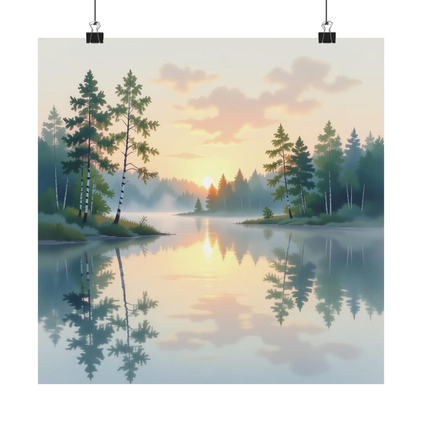 Serene Nature Wall Art Print, Matte Vertical Posters, Scenic Home Decor, Tranquil Sunset Print, Outdoor Lover Gift, Peaceful Landscape