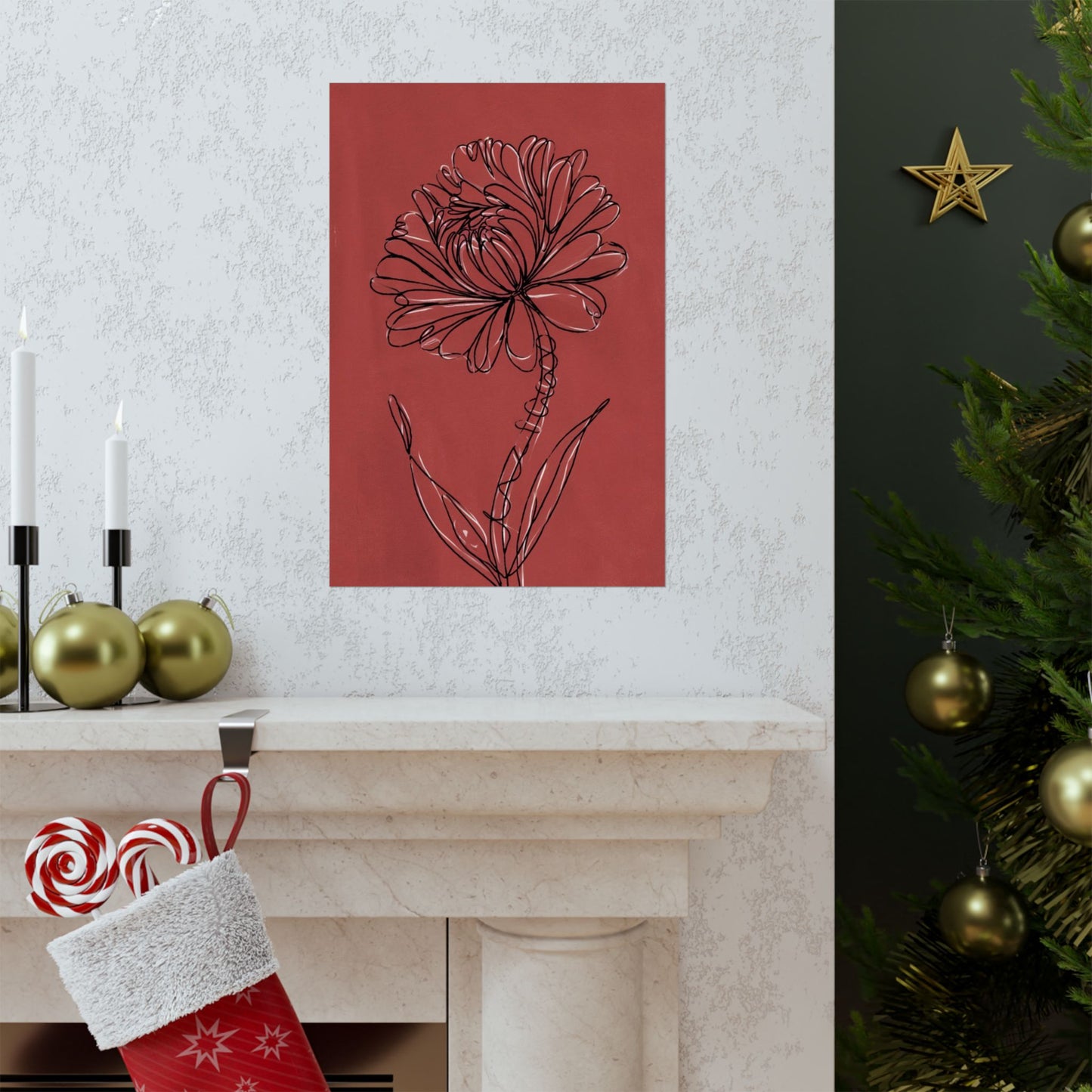 Vertical Poster - Artistic Floral Modern Wall Art Decor