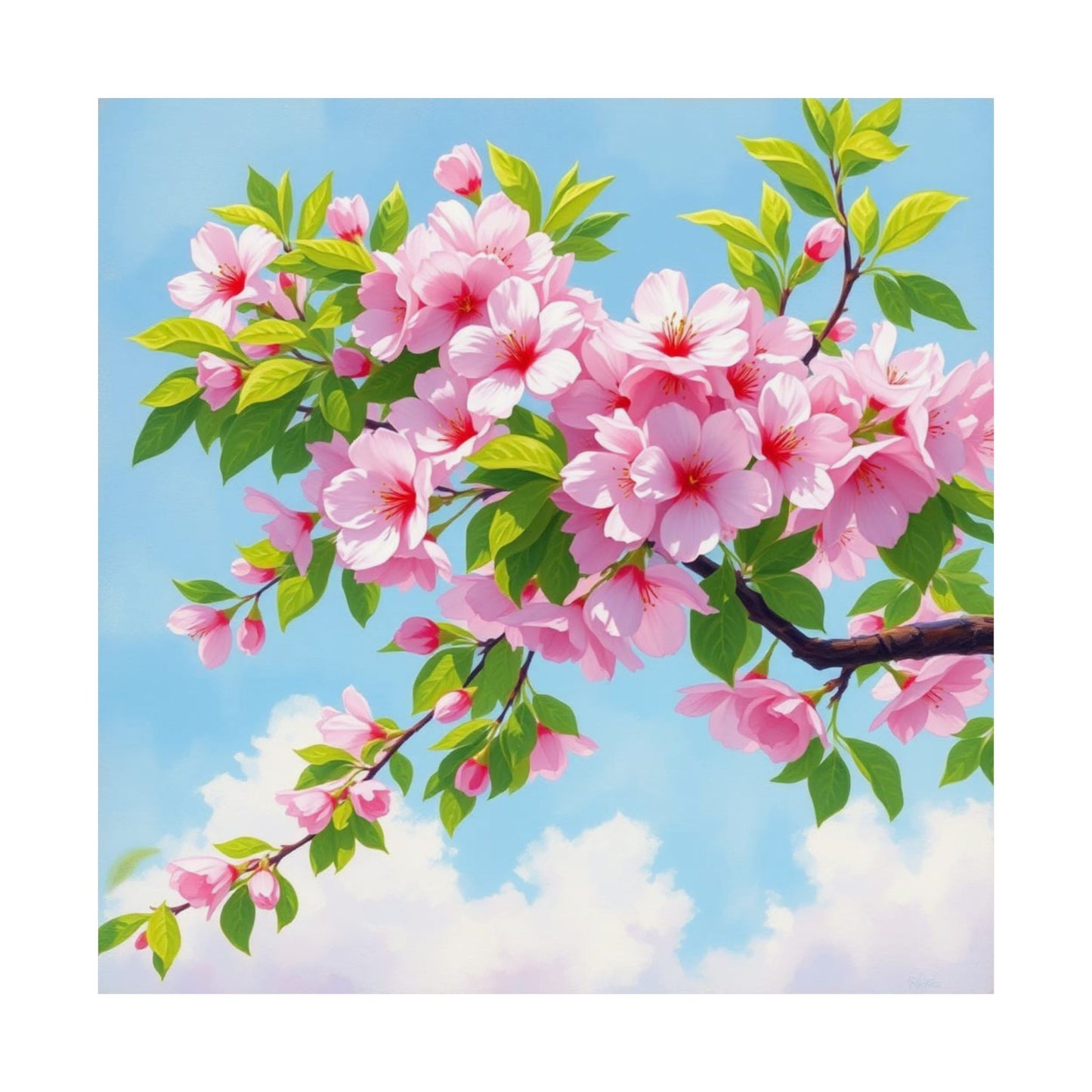 Póster de cerezo en flor, obra de arte natural, decoración primaveral, arte floral para pared, decoración del hogar