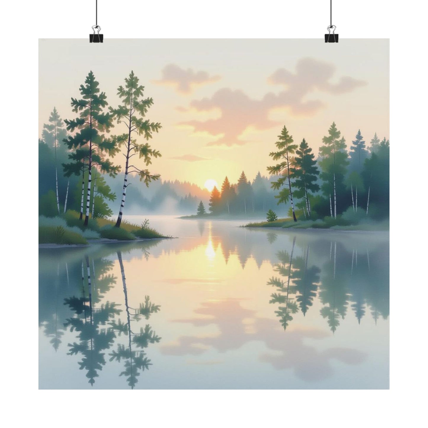 Serene Nature Wall Art Print, Matte Vertical Posters, Scenic Home Decor, Tranquil Sunset Print, Outdoor Lover Gift, Peaceful Landscape